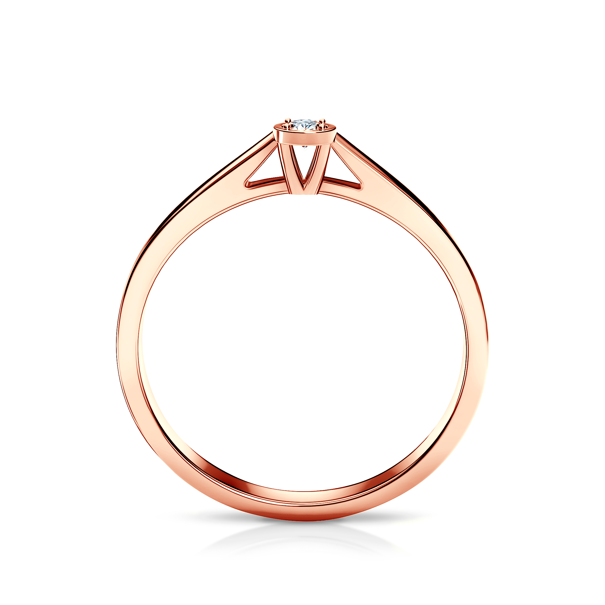 Pierścionek zaręczynowy SAVICKI: różowe złoto, diament - 3