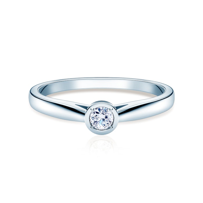 Zásnubný prsteň SAVICKI: biele zlato, diament