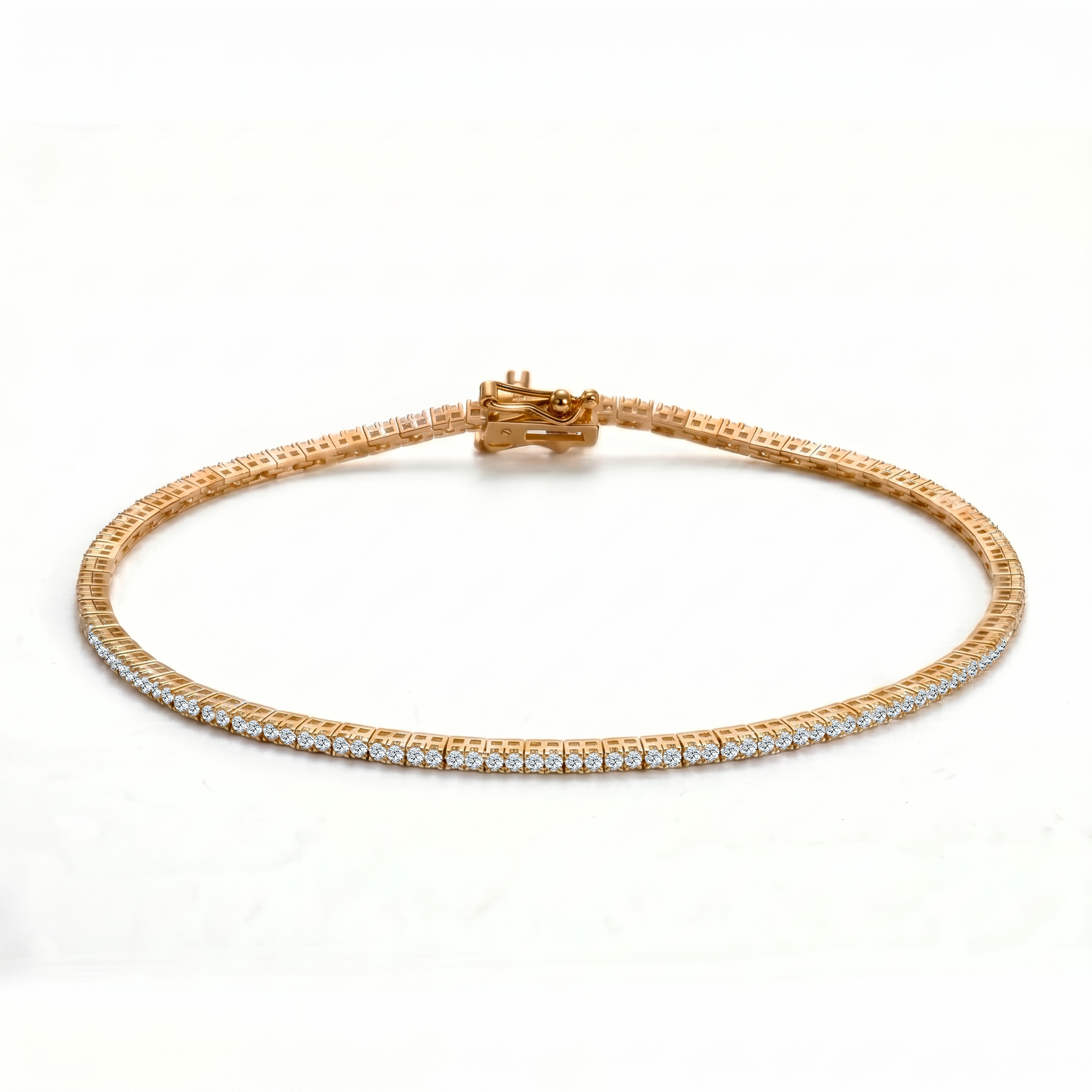 Bransoletka tenisowa 2,4mm: złoto, diamenty laboratoryjne