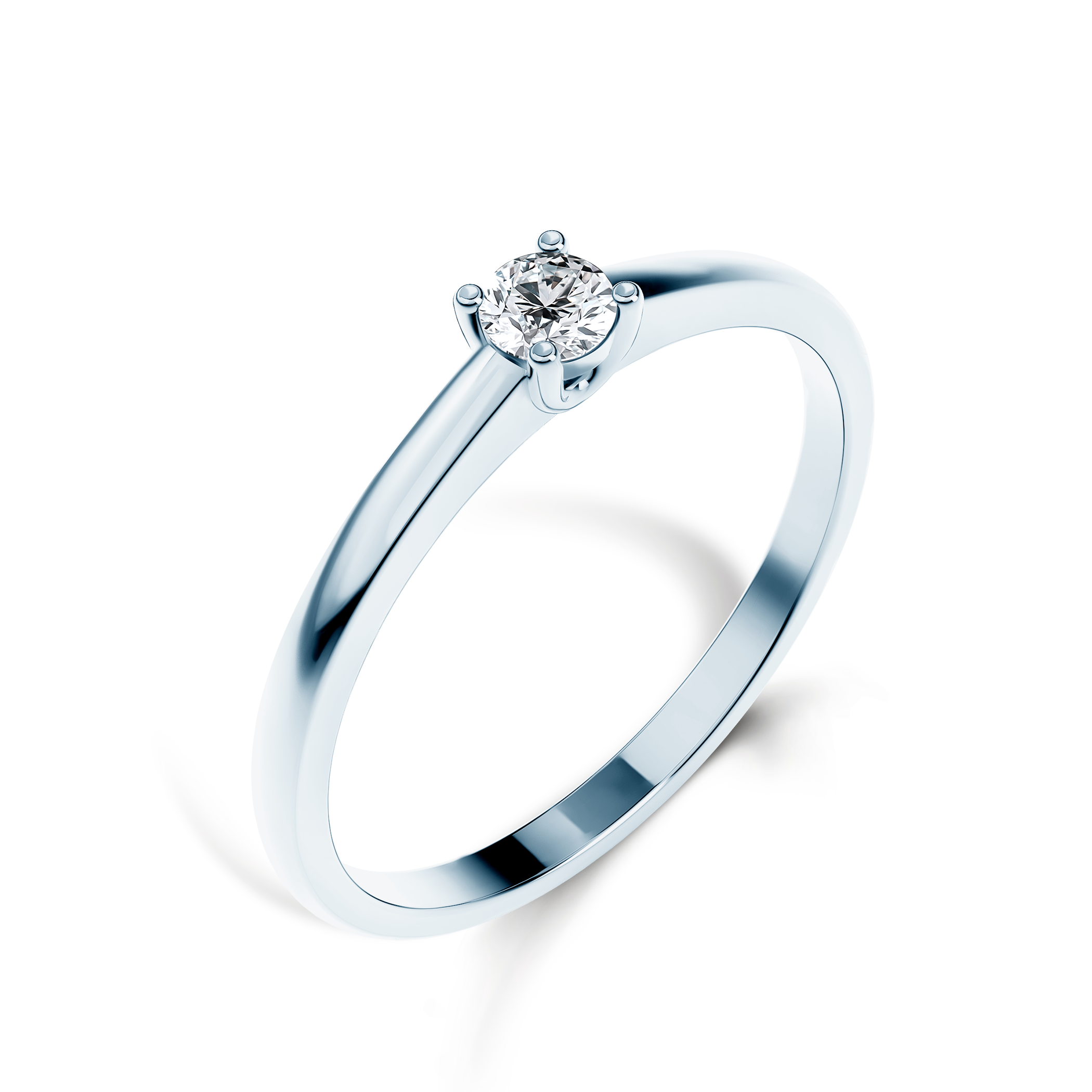 Pierścionek zaręczynowy SAVICKI: białe złoto, diament