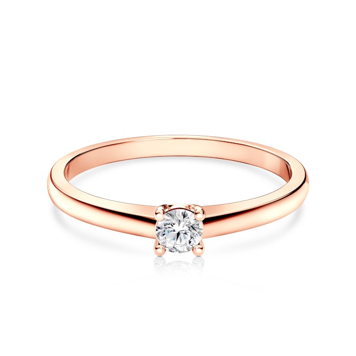 Pierścionek zaręczynowy SAVICKI: różowe złoto, diament