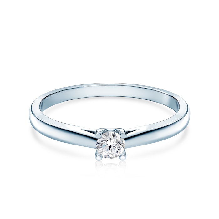 Pierścionek zaręczynowy SAVICKI: białe złoto, diament