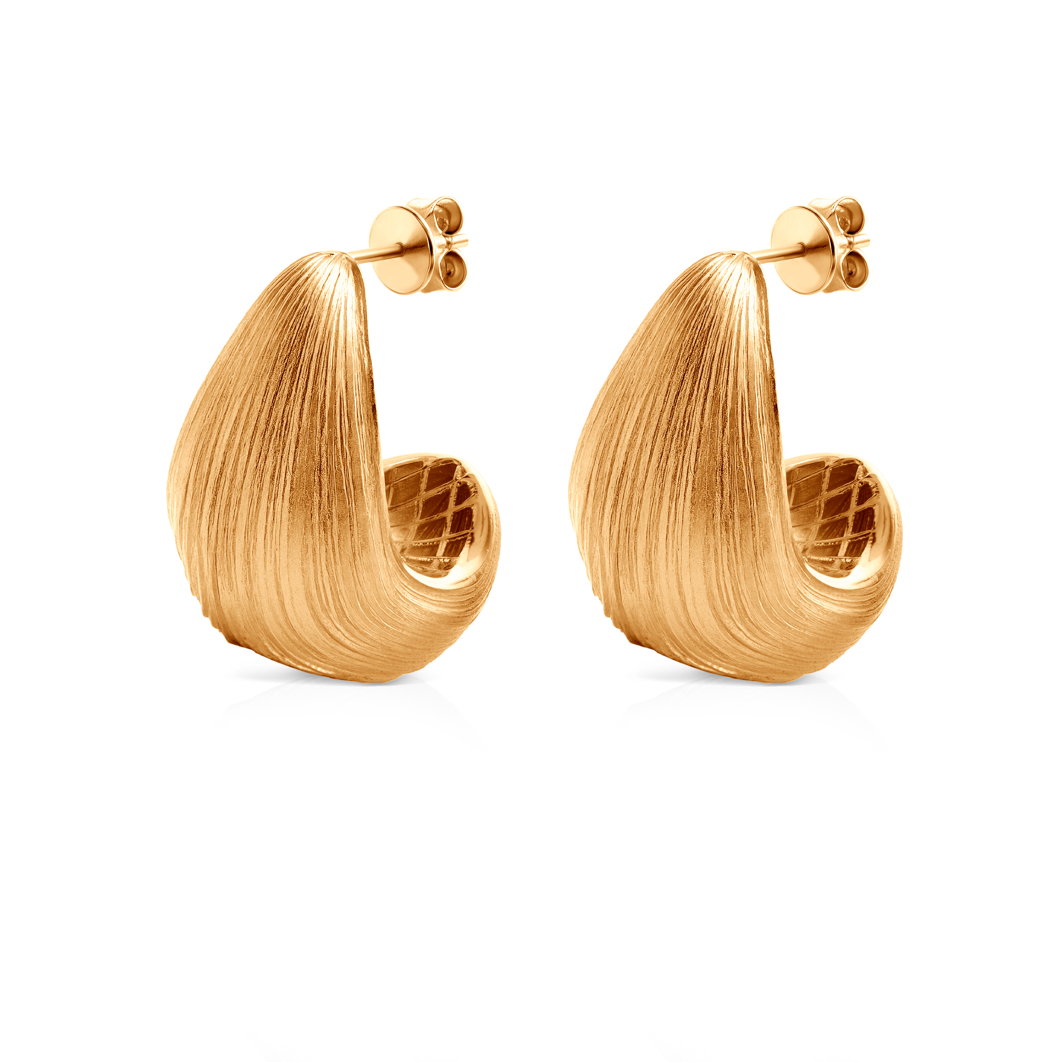 Earrings silver Luneé gold plated - 4