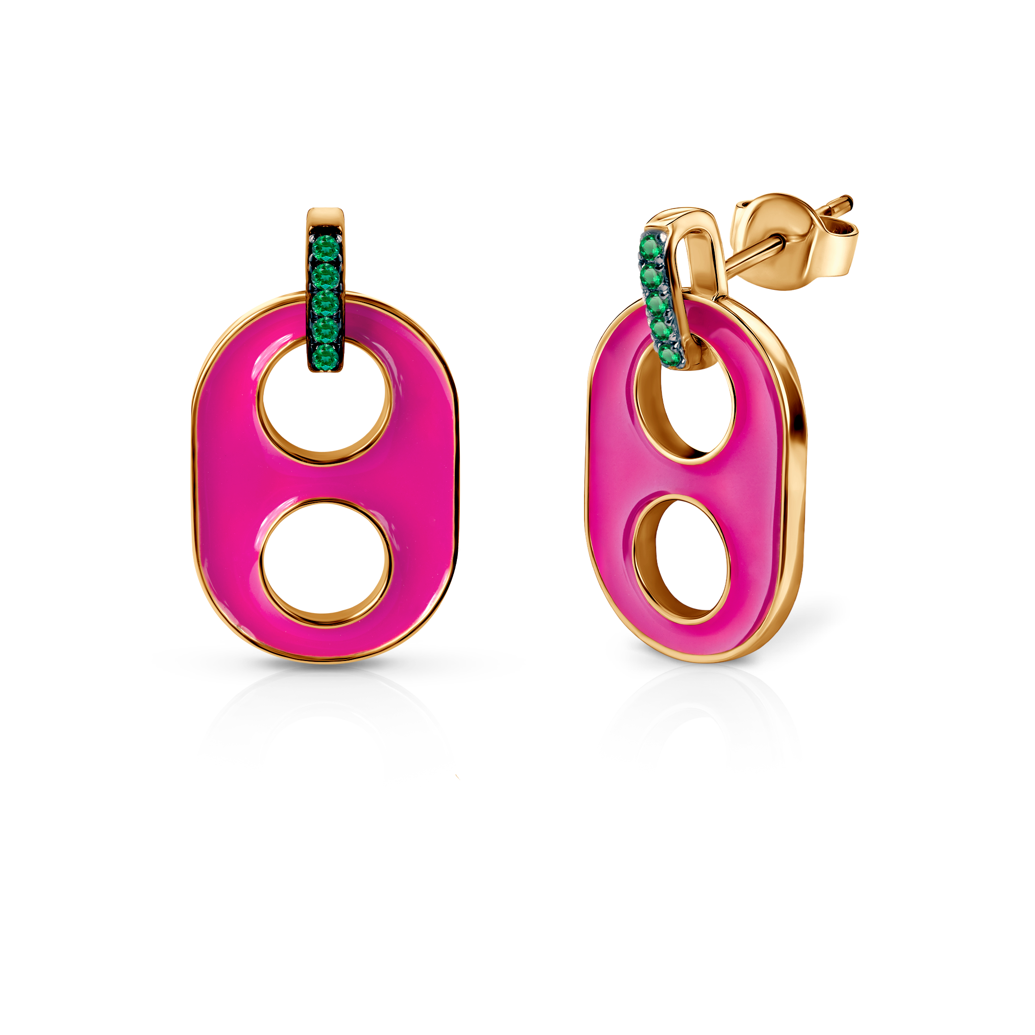 Earrings silver Prismé gold plated - 4