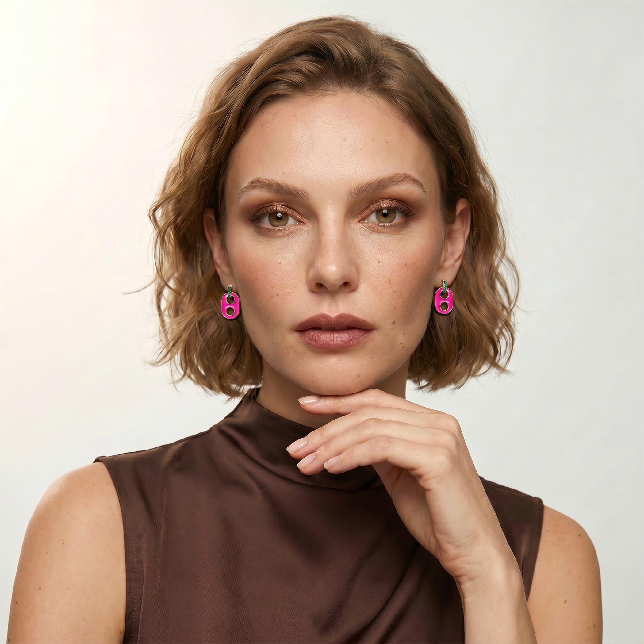 Earrings silver Prismé gold plated - 7