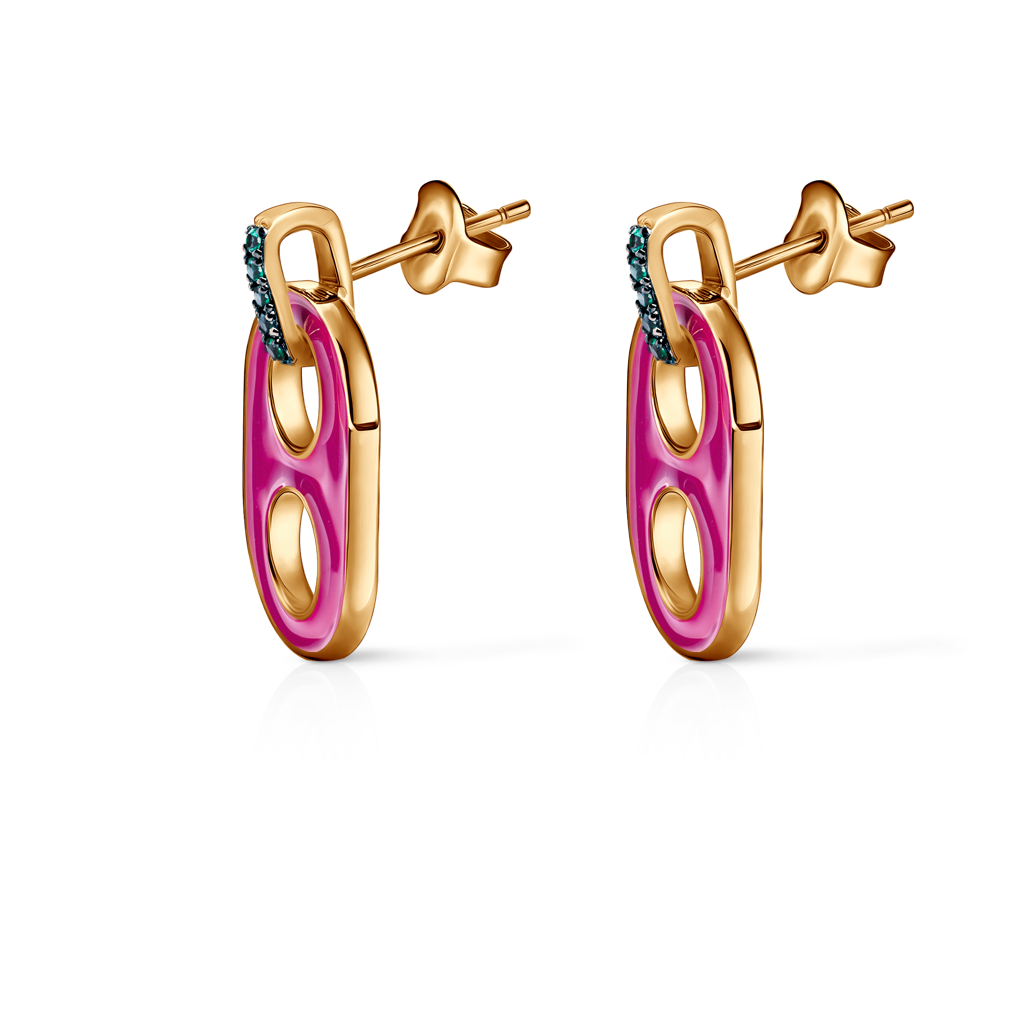Earrings silver Prismé gold plated