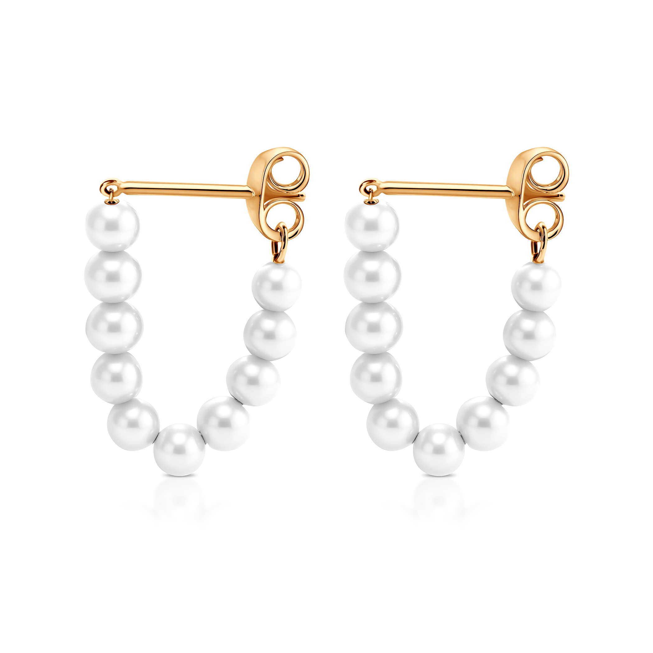 Earrings Célamare: gold, pearls - 4