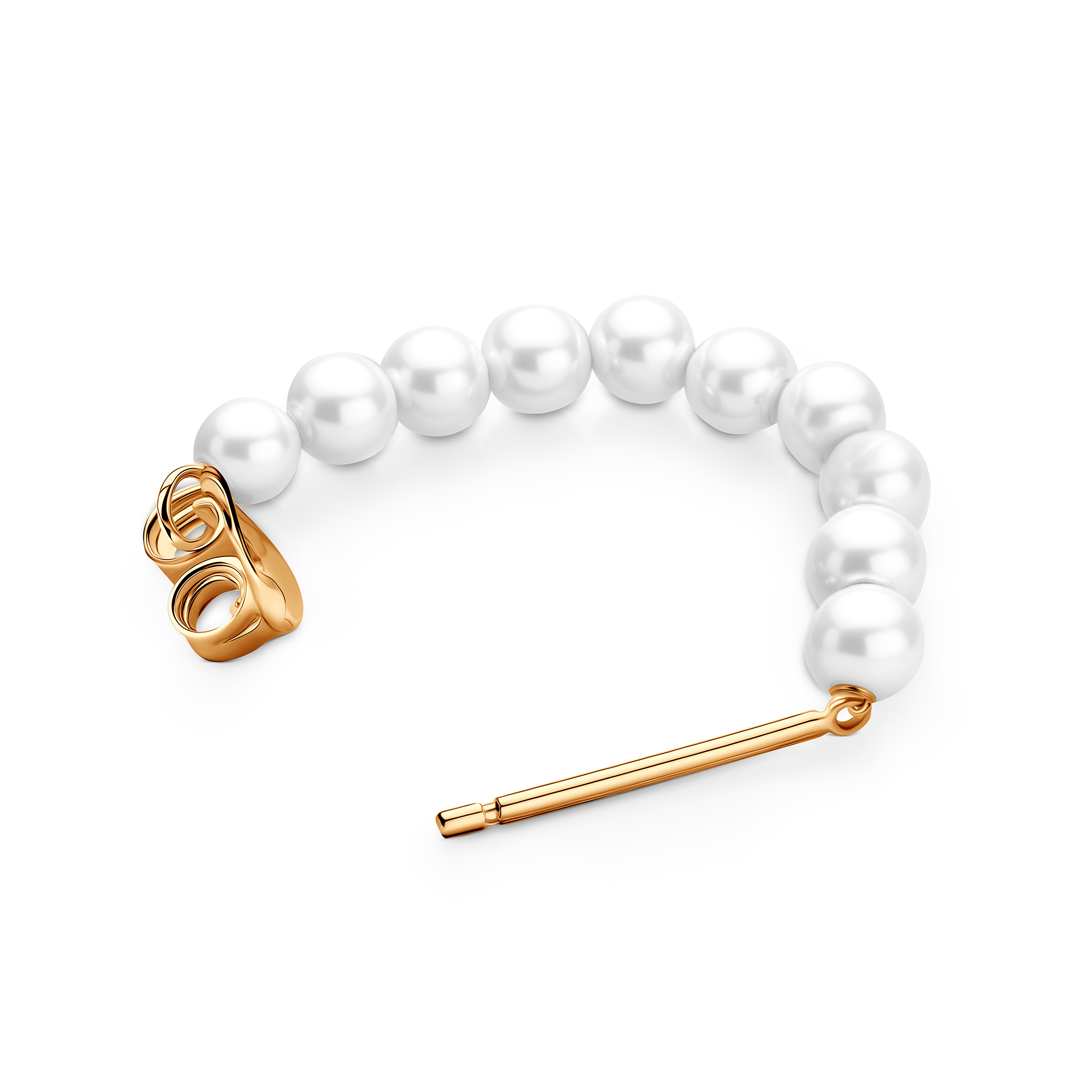 Earrings Célamare: gold, pearls - 6