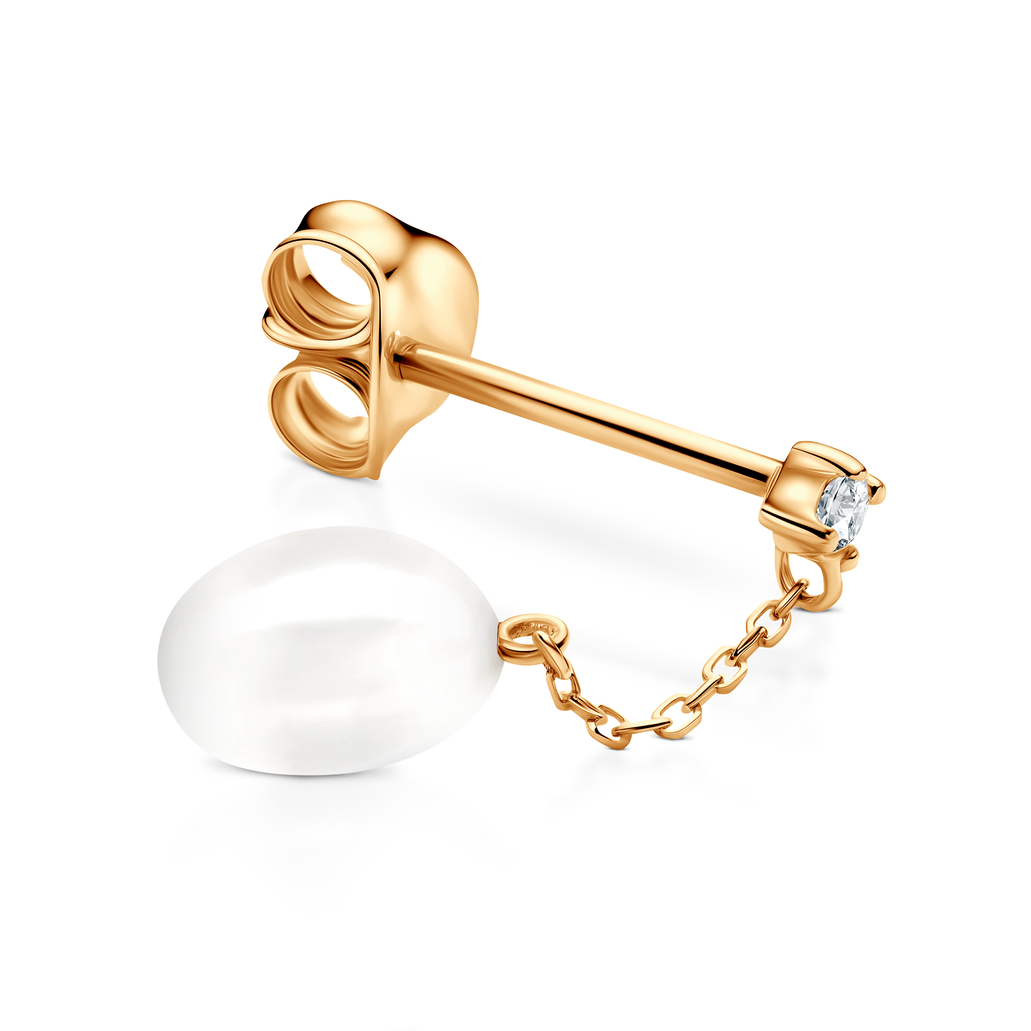Earrings Célamare: gold, pearls, white sapphires - 6