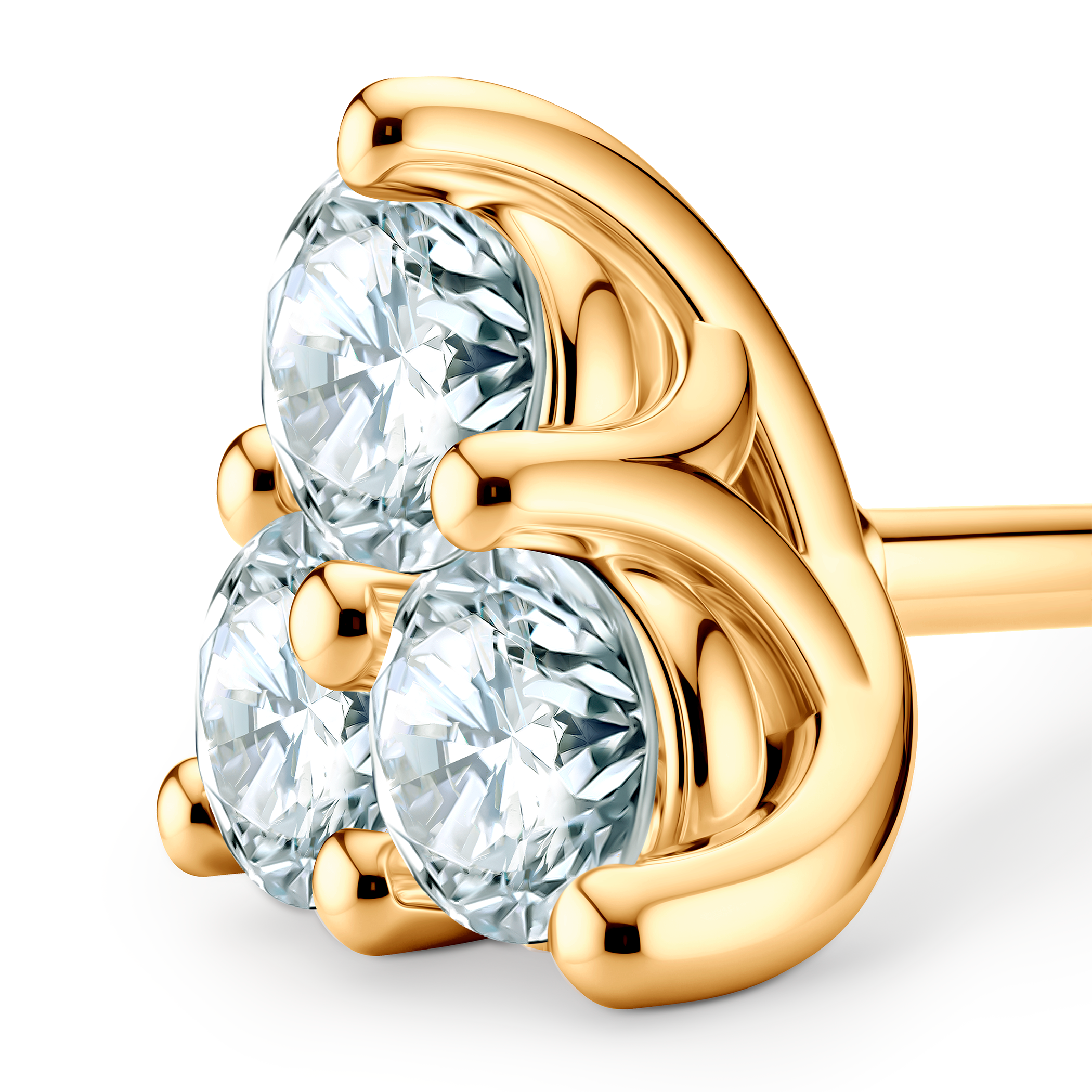 Fairytale earrings: yellow gold, diamonds - 4