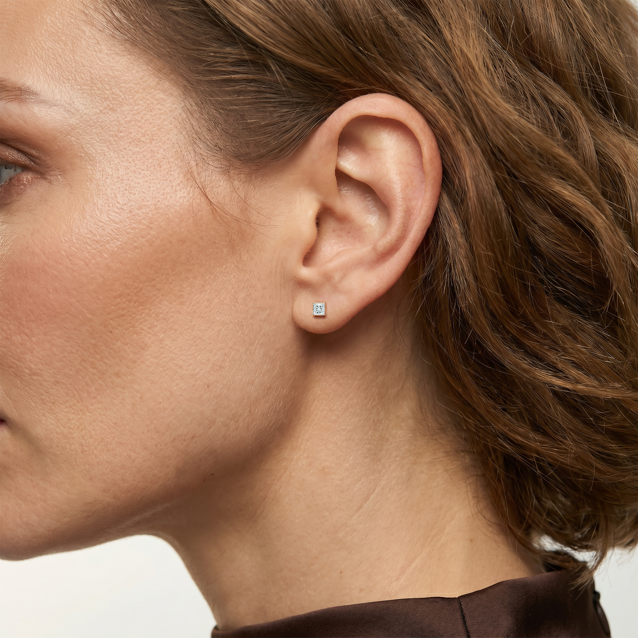 Pure earrings: yellow gold, diamonds - 3