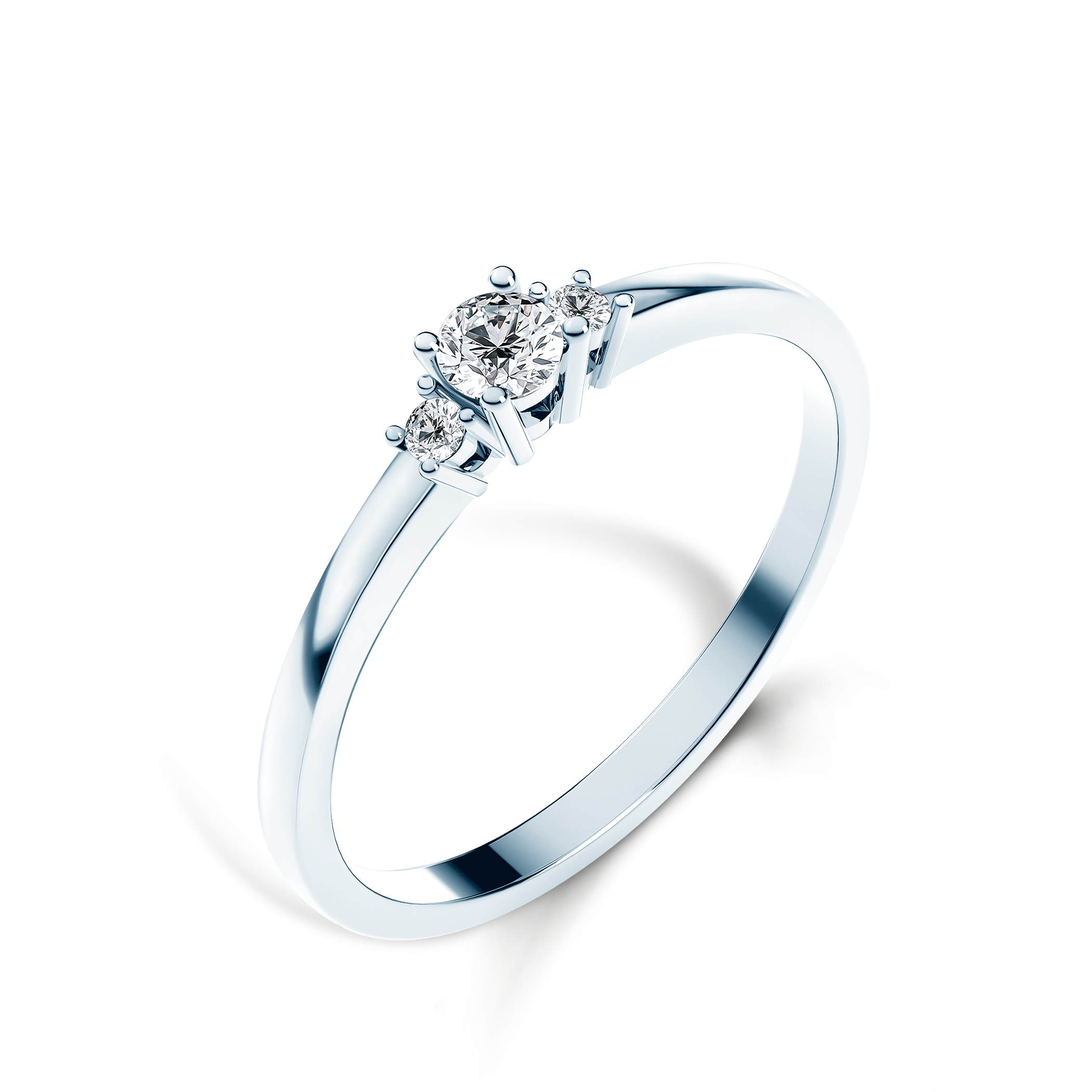 Pierścionek zaręczynowy SAVICKI: białe złoto, diament