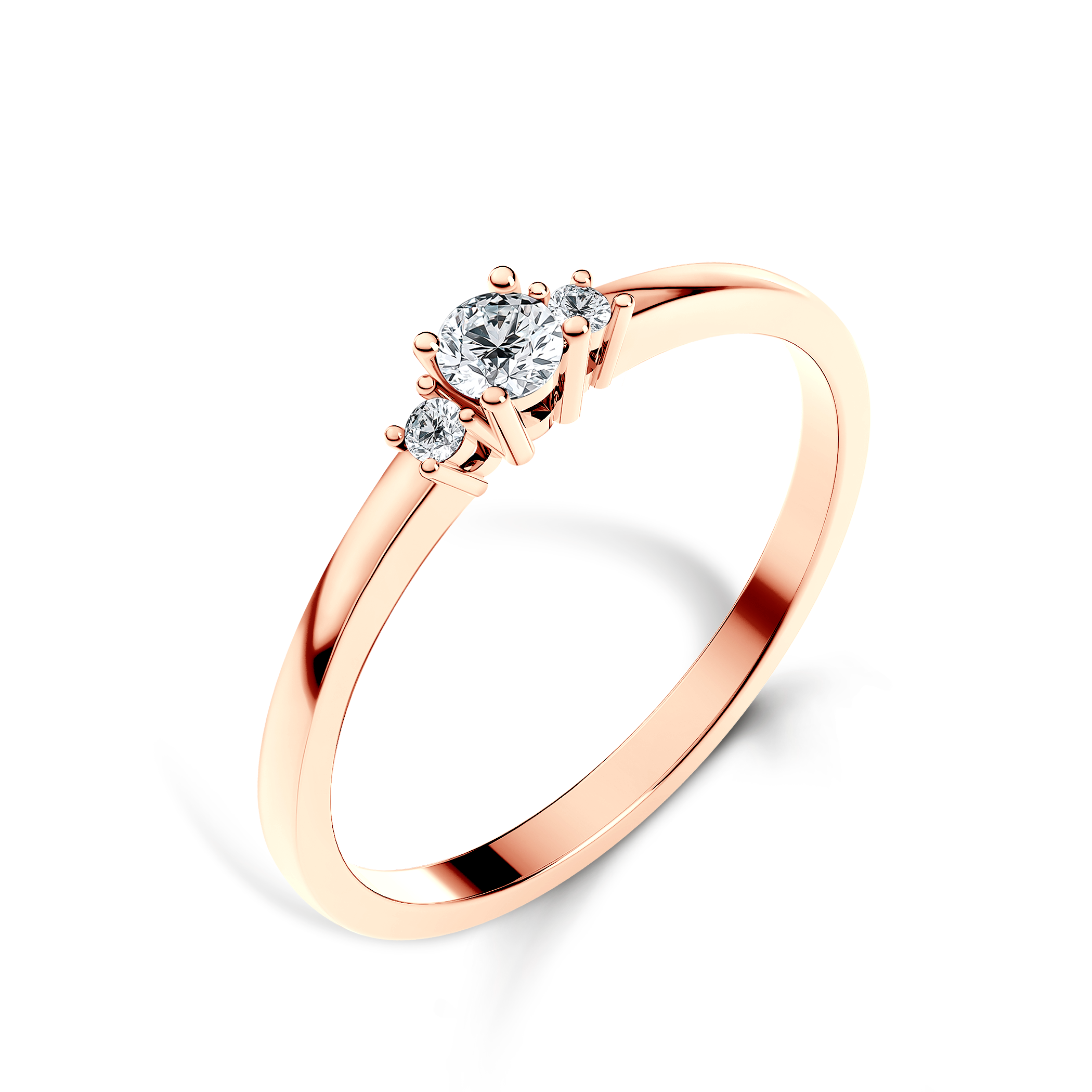 Pierścionek zaręczynowy SAVICKI: różowe złoto, diament