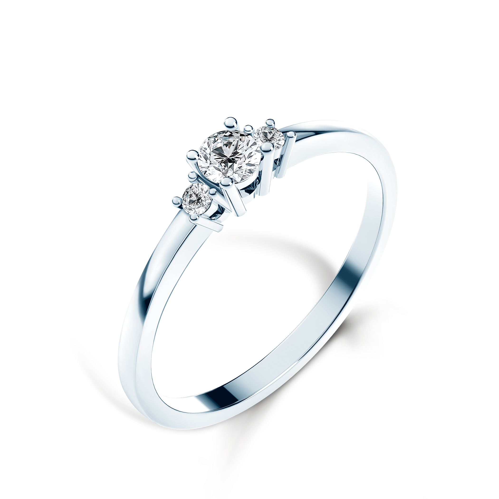 Pierścionek zaręczynowy SAVICKI: białe złoto, diament