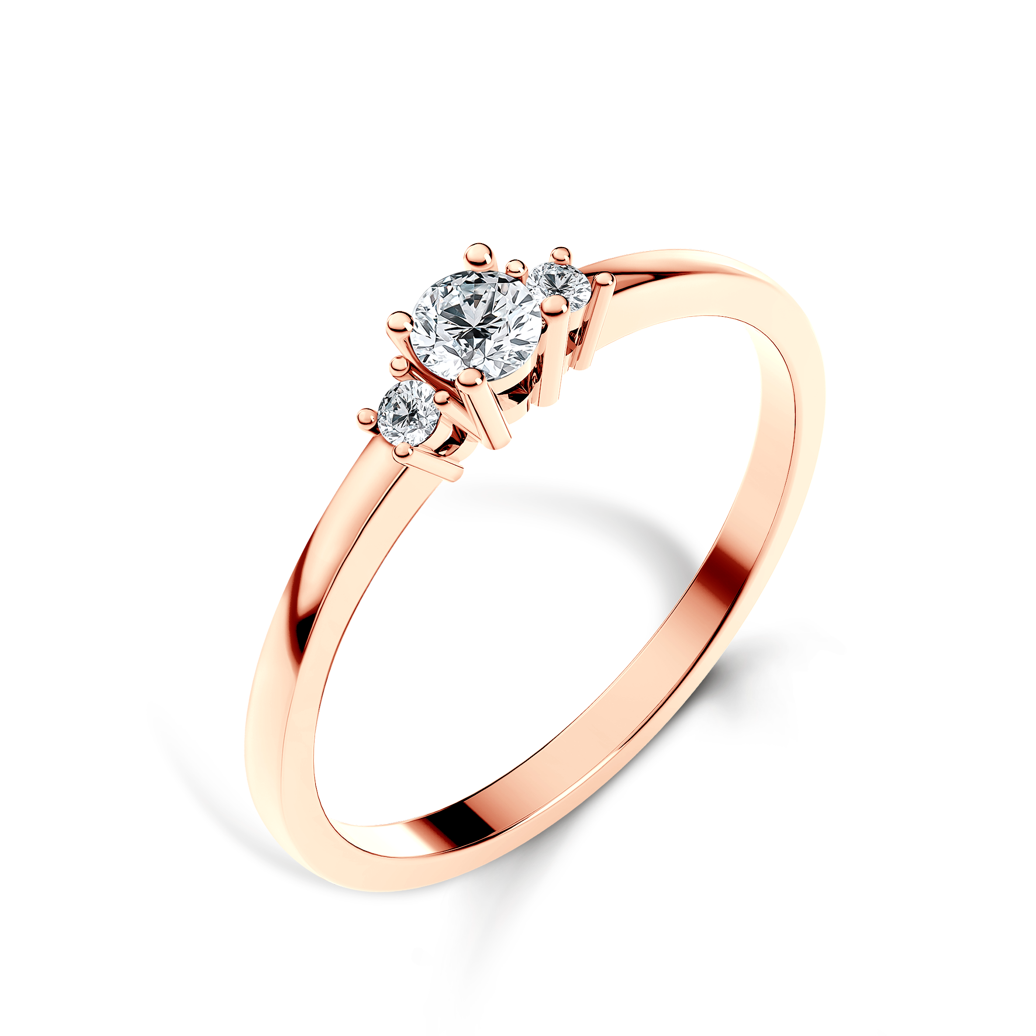 Pierścionek zaręczynowy SAVICKI: różowe złoto, diament