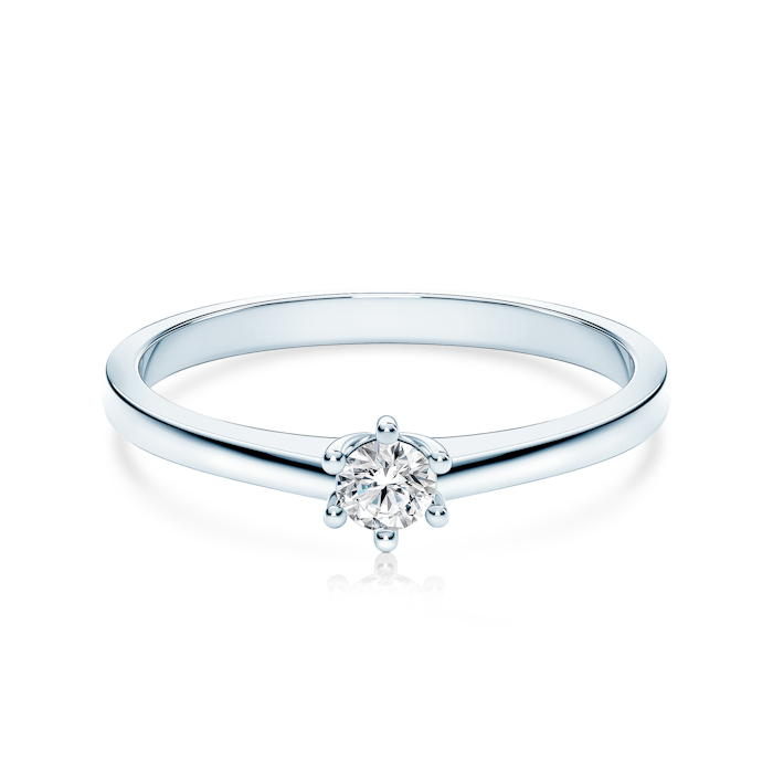 Zásnubný prsteň SAVICKI: biele zlato, diament