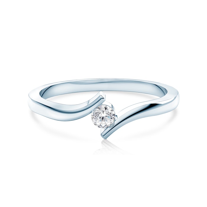 Pierścionek zaręczynowy SAVICKI: białe złoto, diament