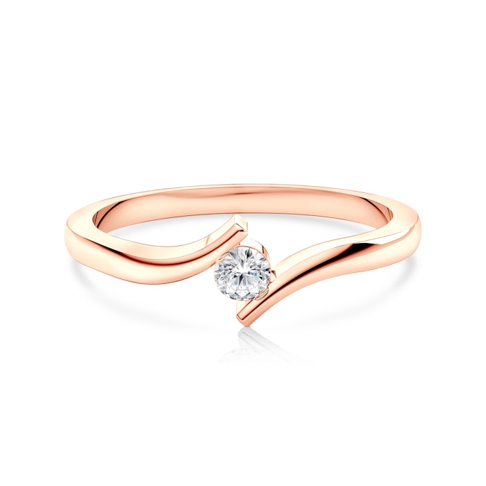 Zásnubný prsteň SAVICKI: ružové zlato, diament