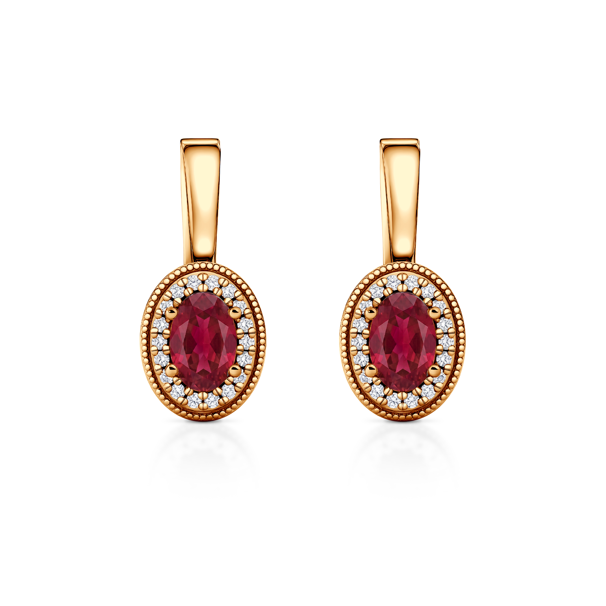 Kolczyki Savicki:  złoto, rubin - 3