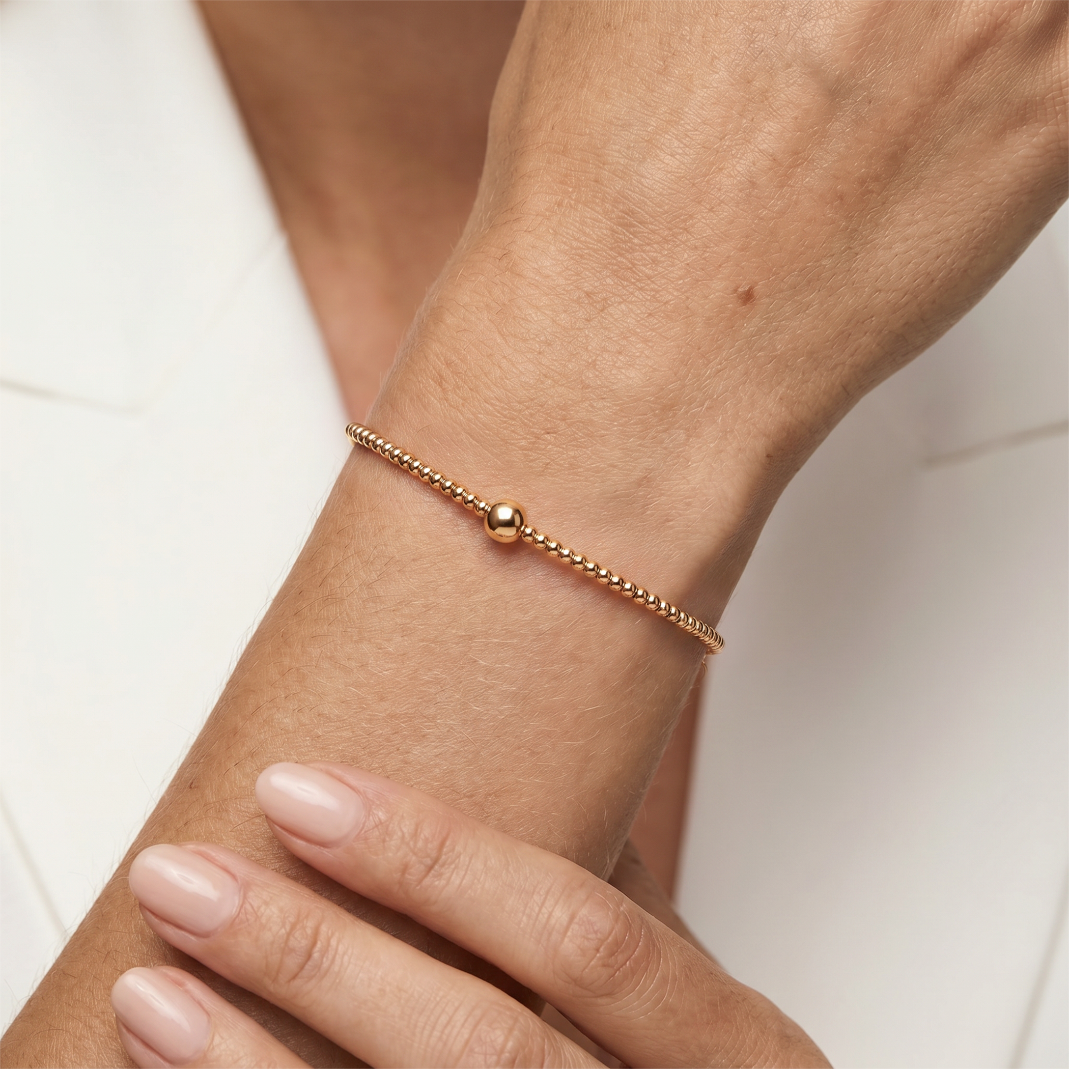 Гривна Celebrity,  топче, злато 585, 19 см - 3