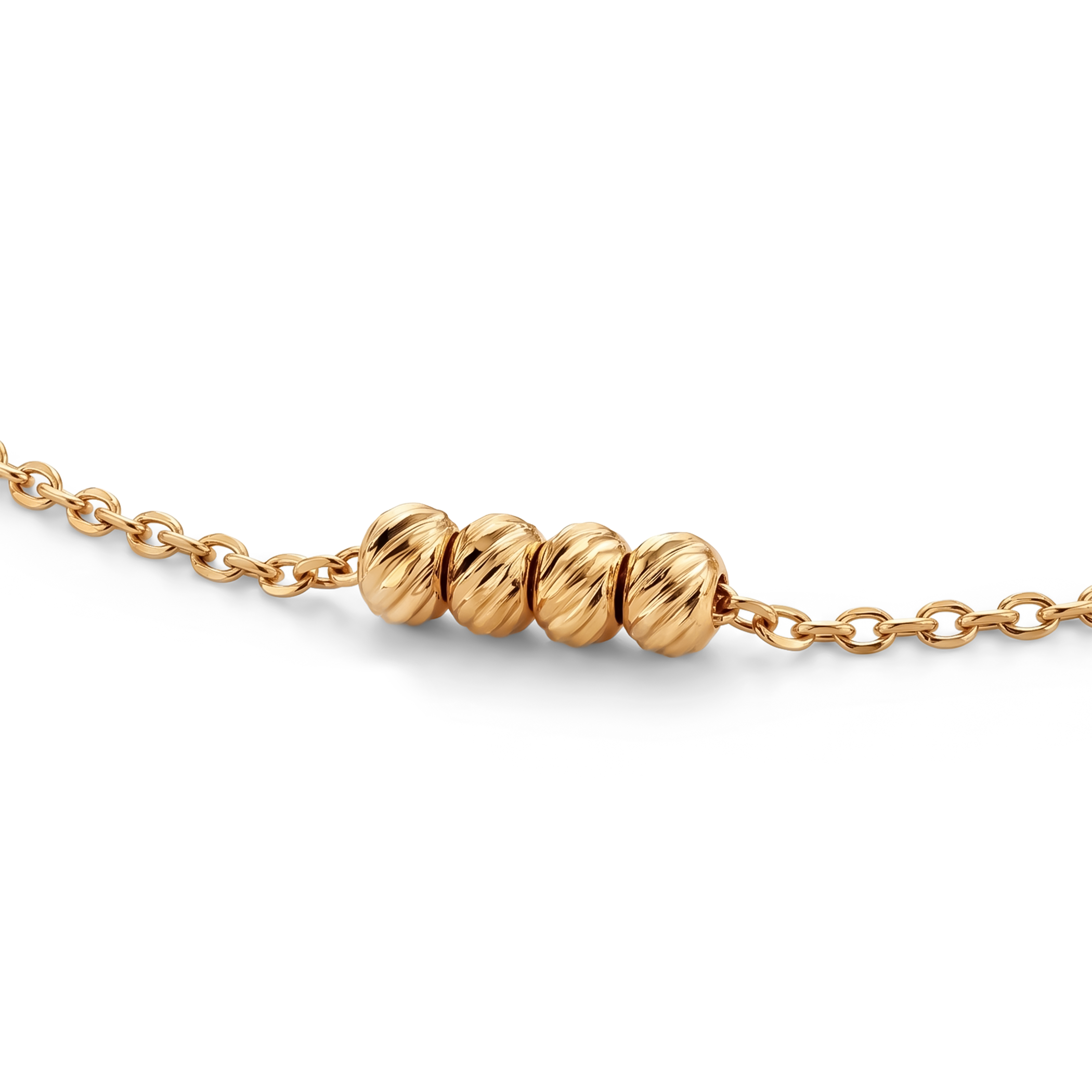 Anklet with diamond-cut balls gold 22+3cm - 6