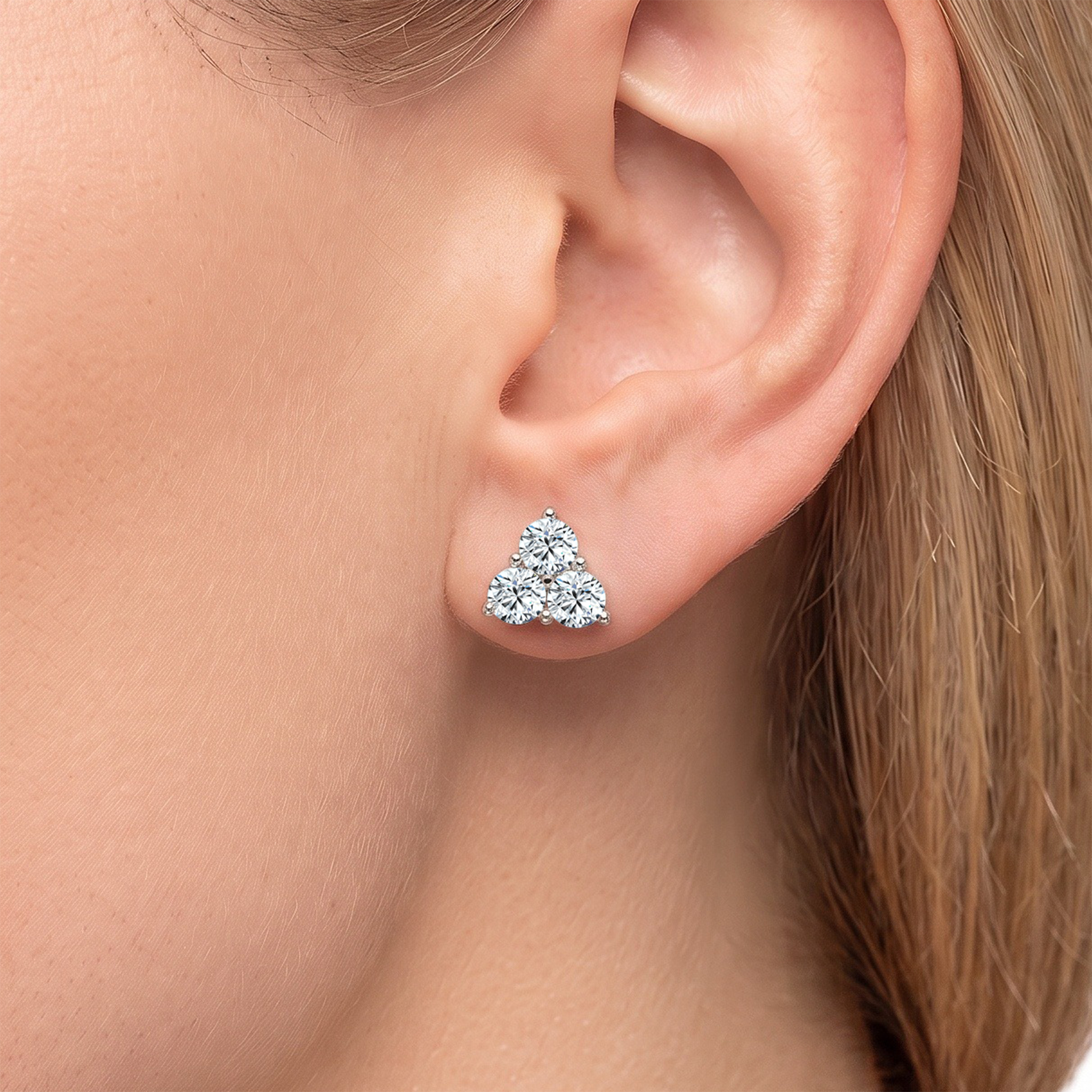 Fairytale earrings: white gold, lab-grown diamonds - 3