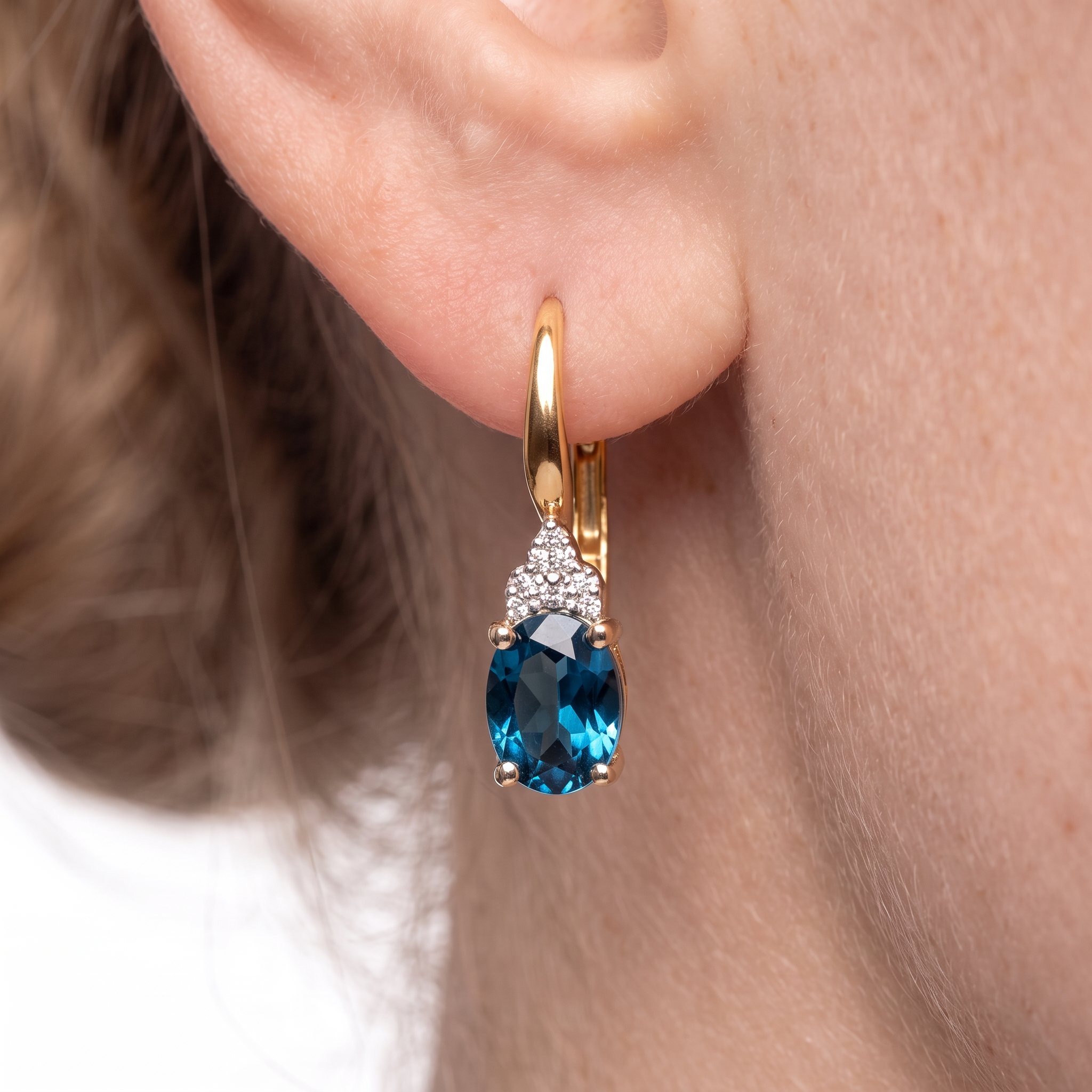 SAVICKI earrings: gold, diamonds, tanzanite - 4