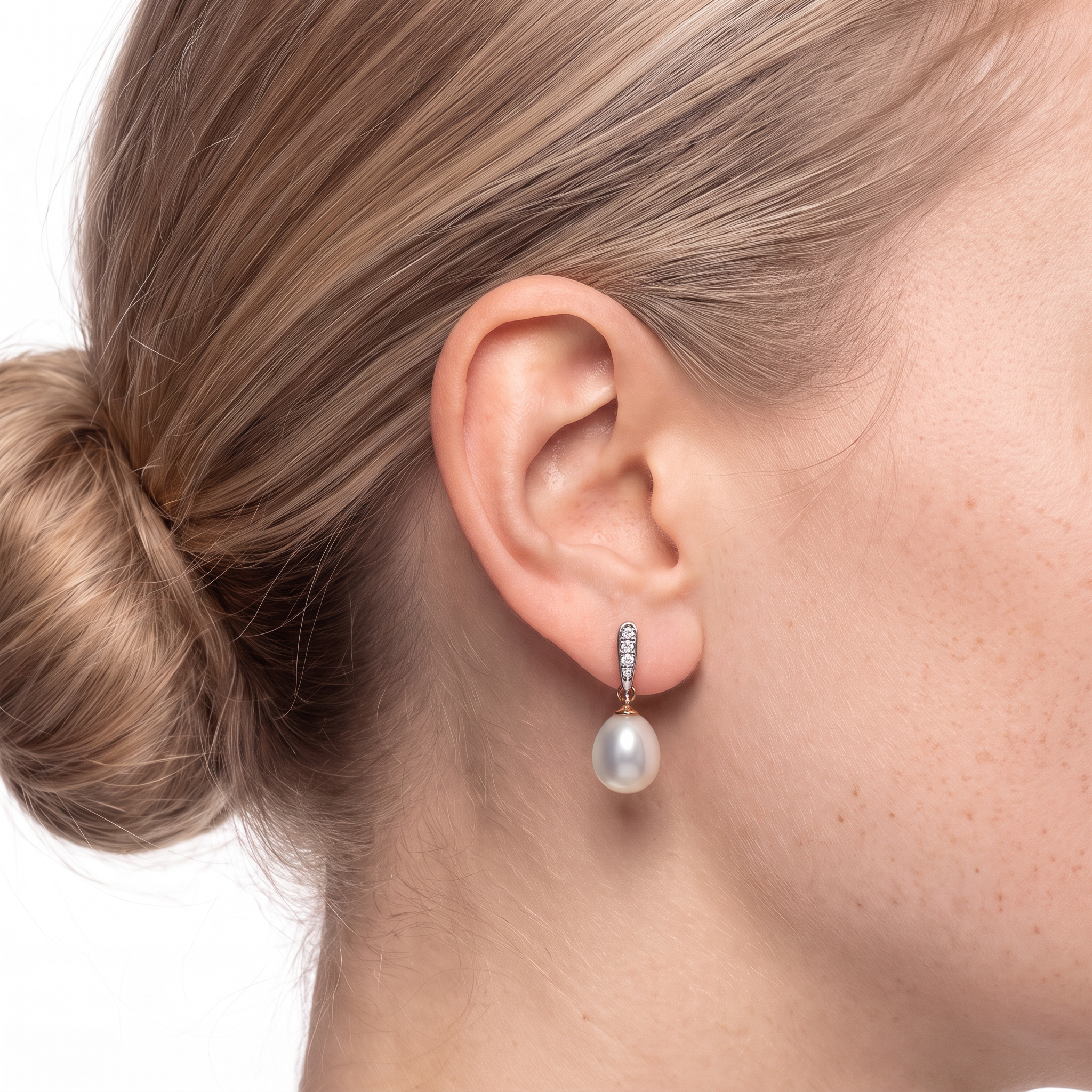 SAVICKI earrings: gold, pearl, diamonds - 4