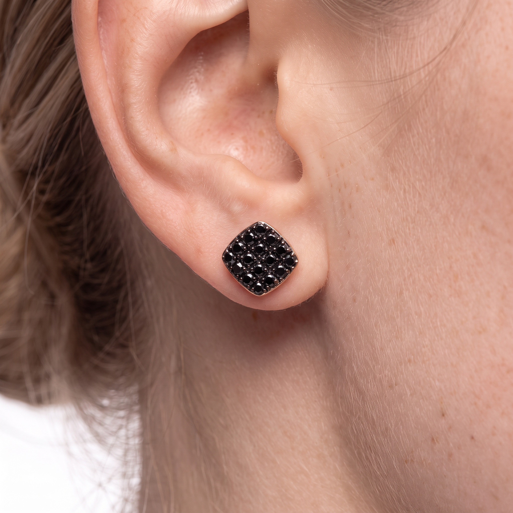 SAVICKI earrings: rose gold, black diamonds - 6