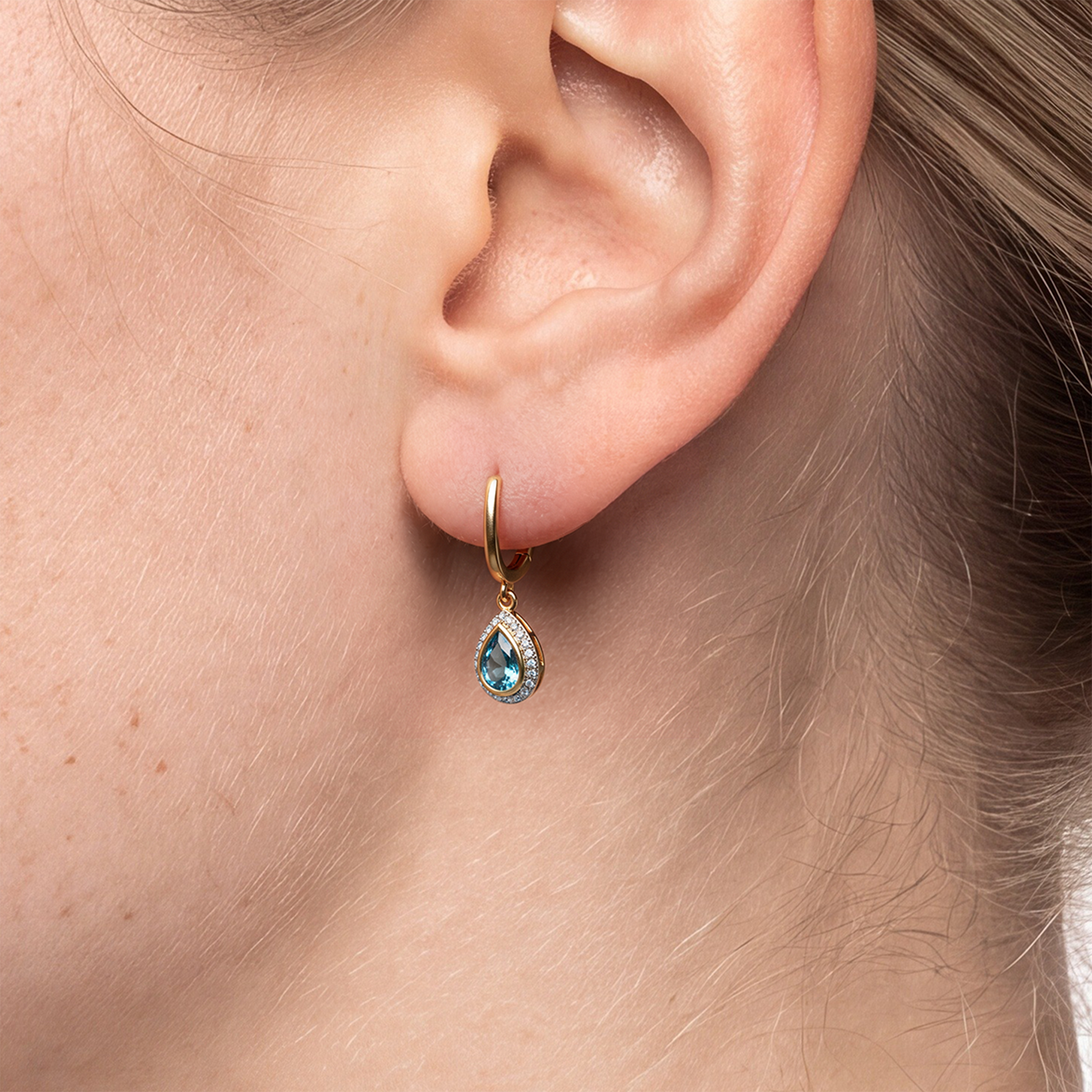 SAVICKI earrings: two-tone gold, topaz, diamonds