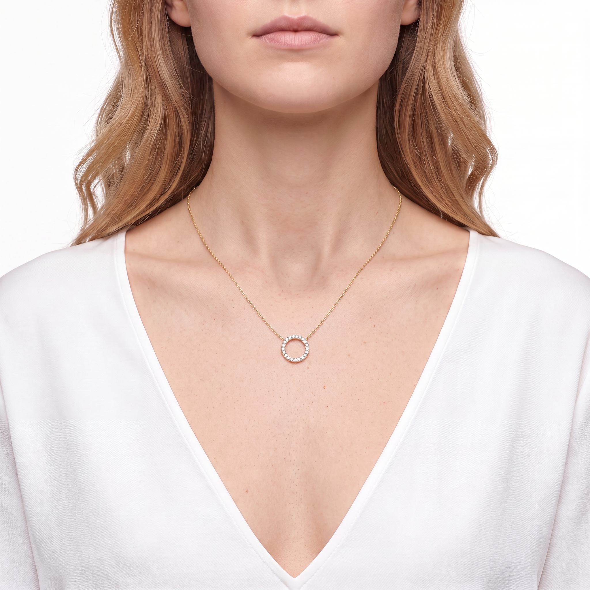 SAVICKI Circle Necklace : gold, diamonds - 4