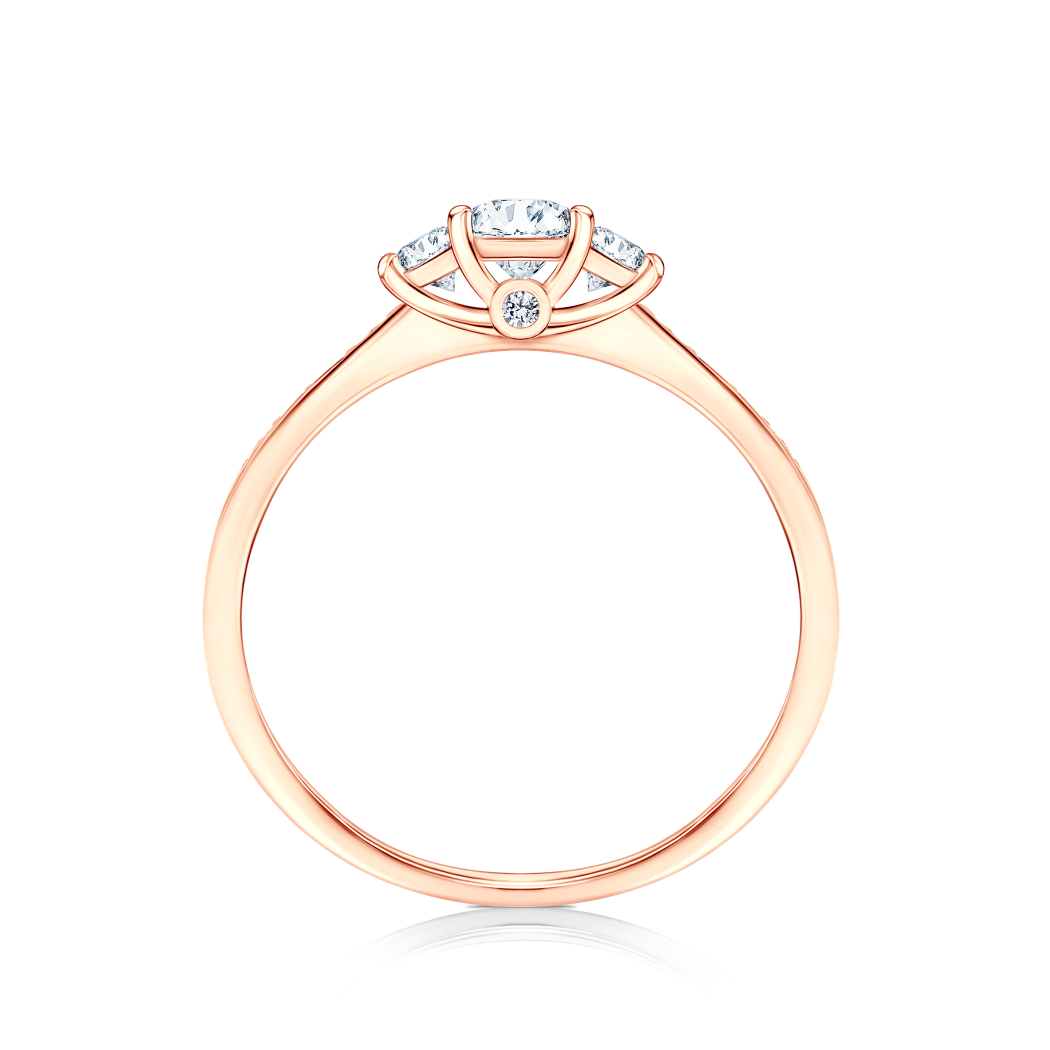 Pierścionek zaręczynowy Dream: różowe złoto, diamenty - 3