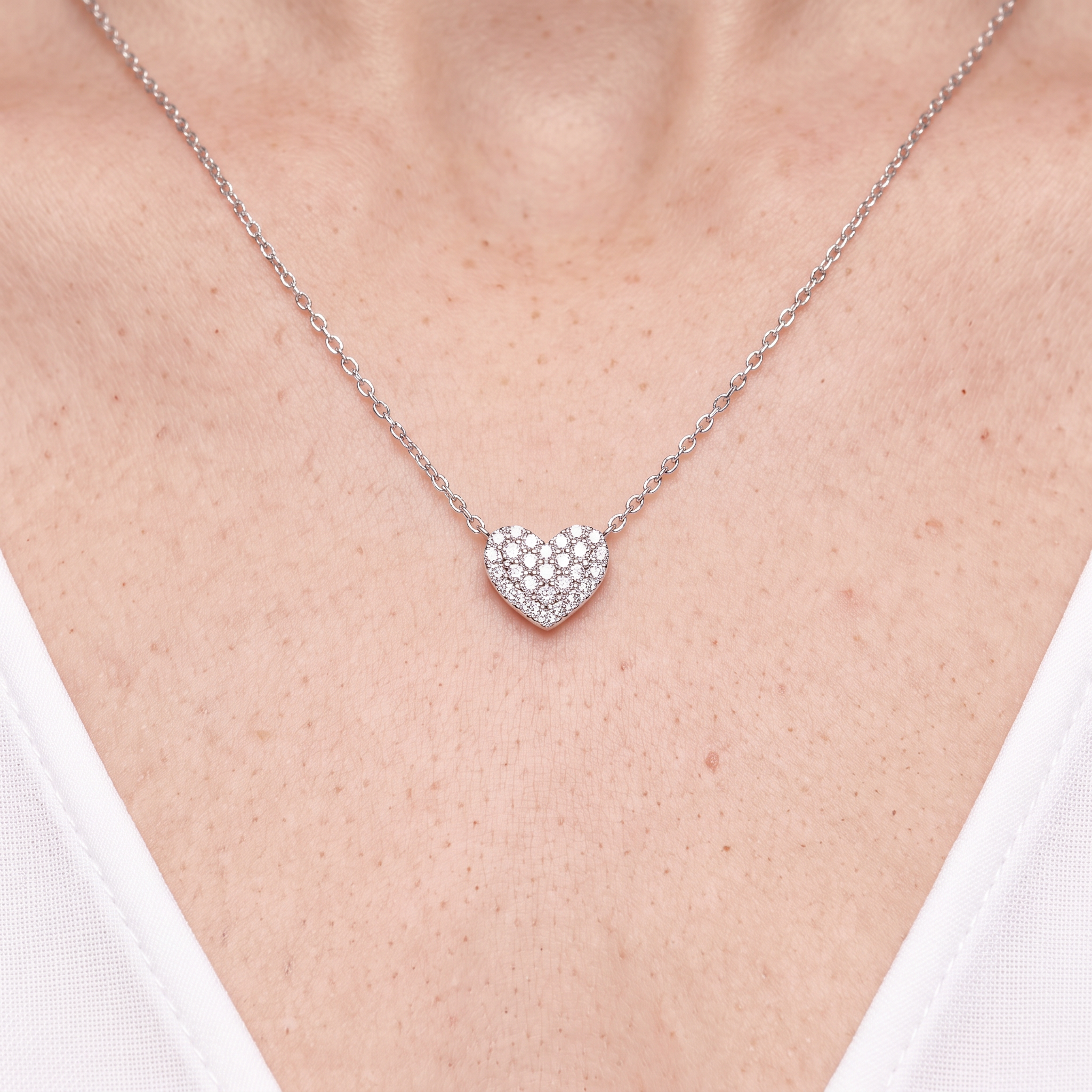 SAVICKI Heart necklace : white gold, diamonds - 4