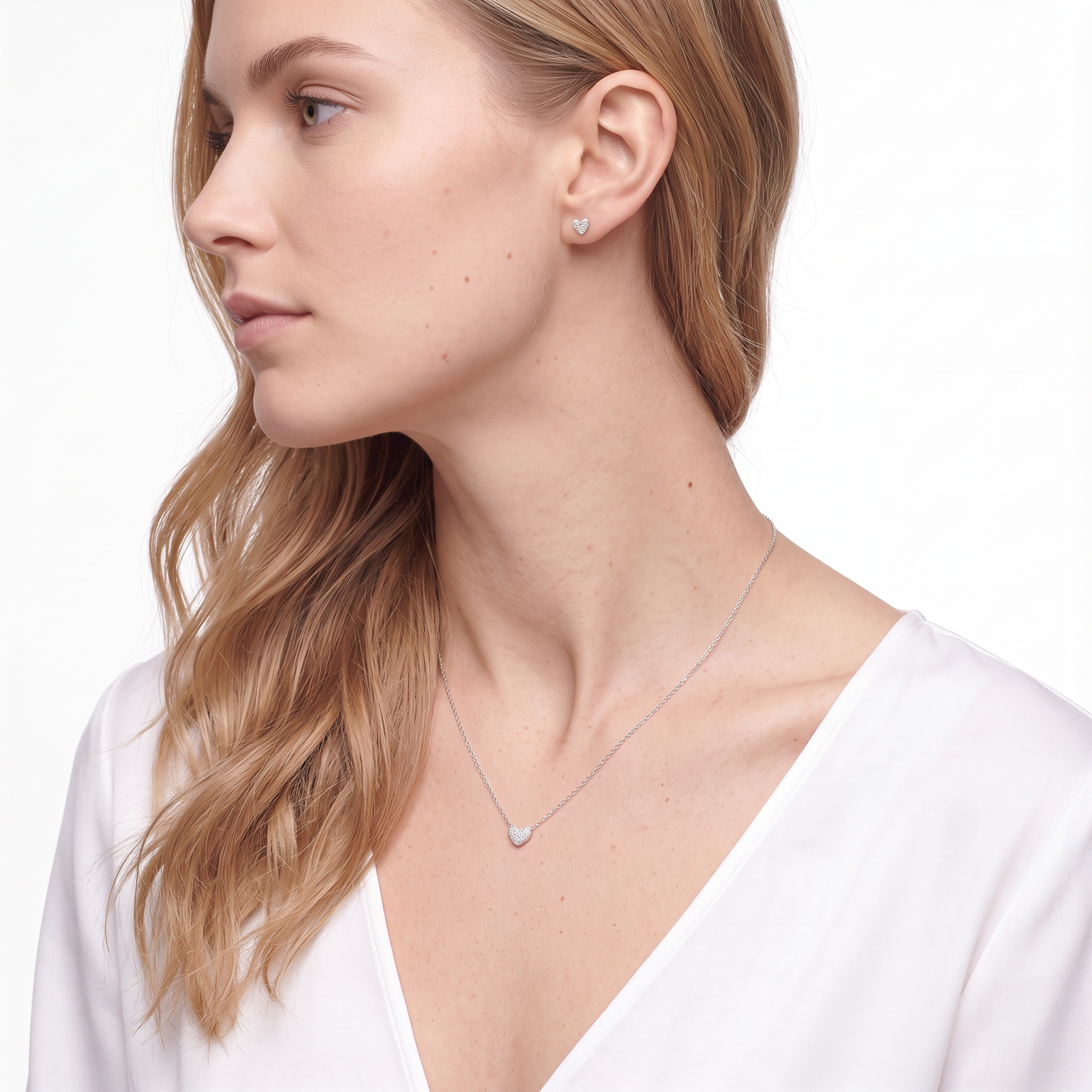 SAVICKI Heart necklace : white gold, diamonds - 5