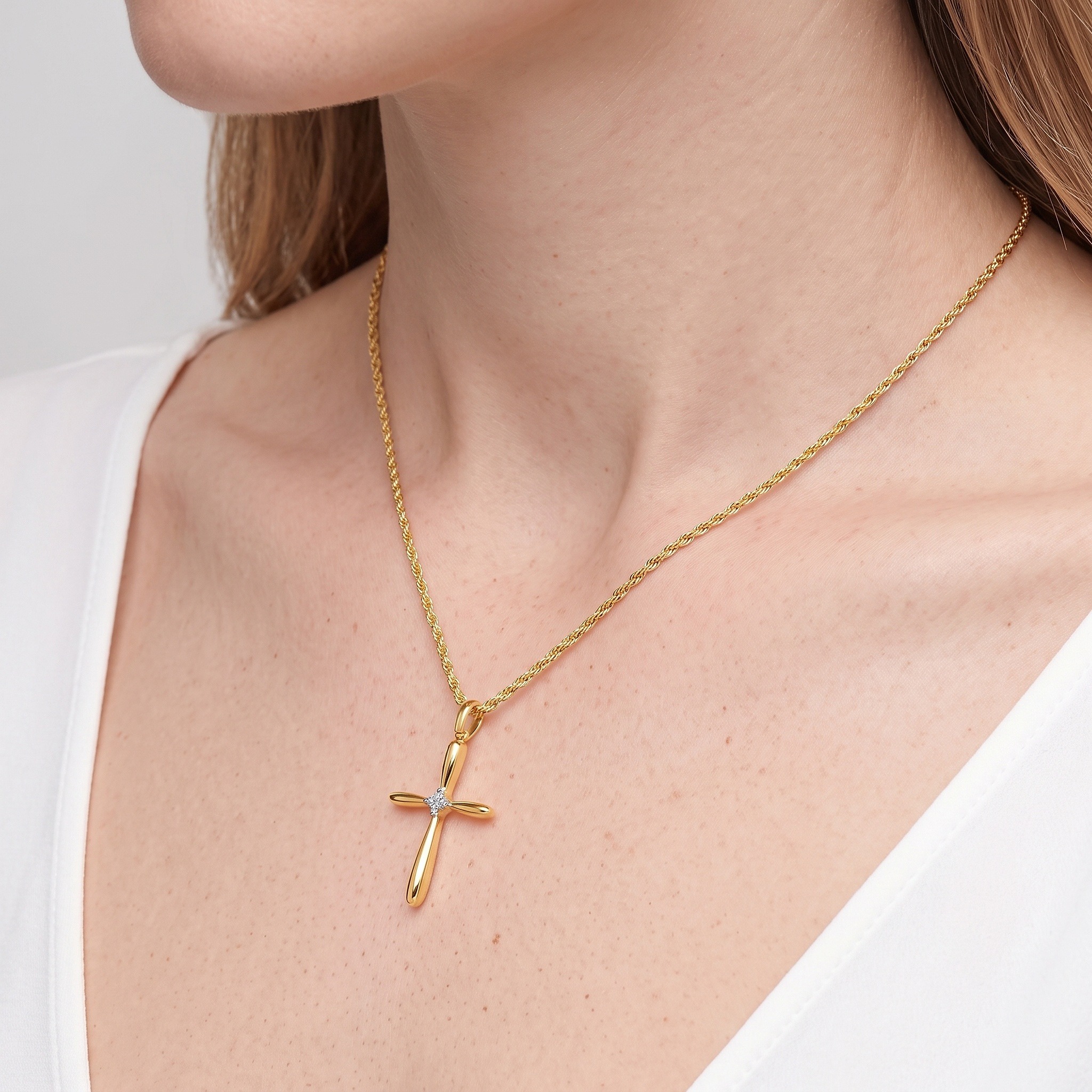 SAVICKI Cross pendant: gold, diamonds - 7