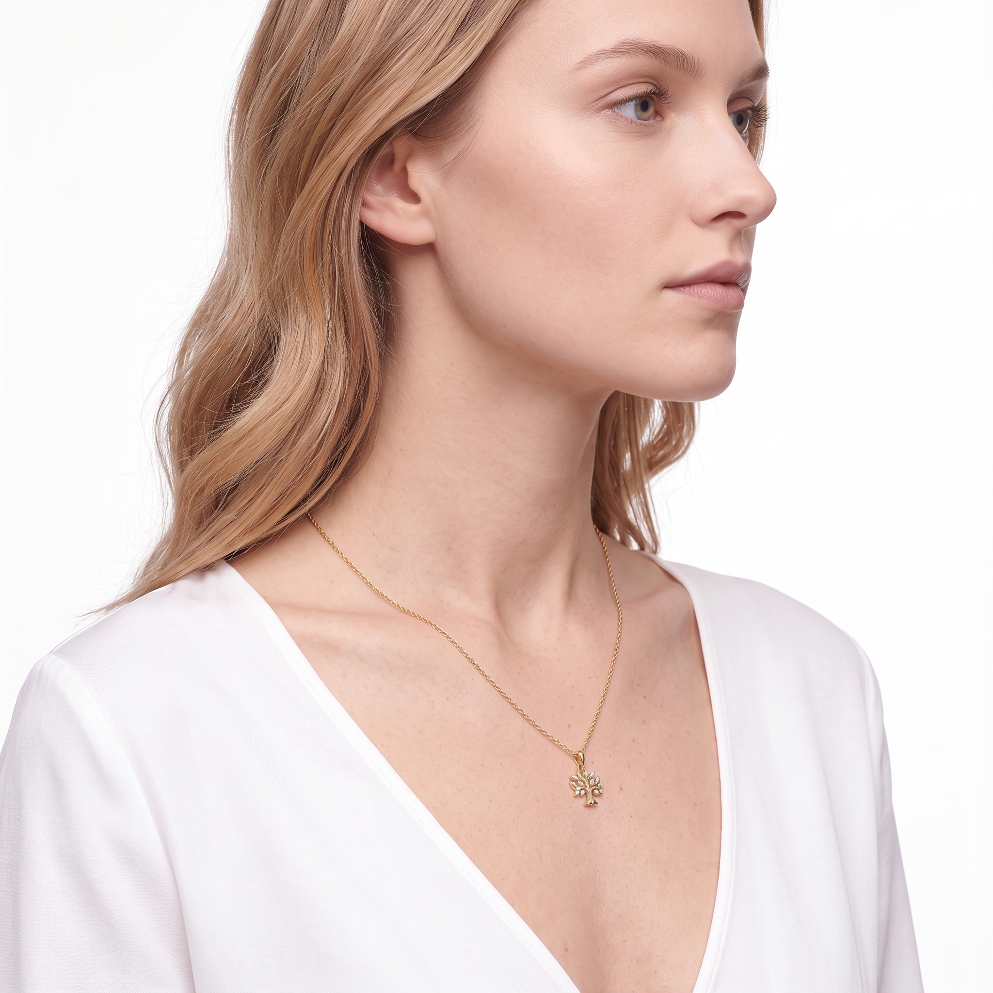 SAVICKI tree pendant: two-tone gold, diamonds - 6