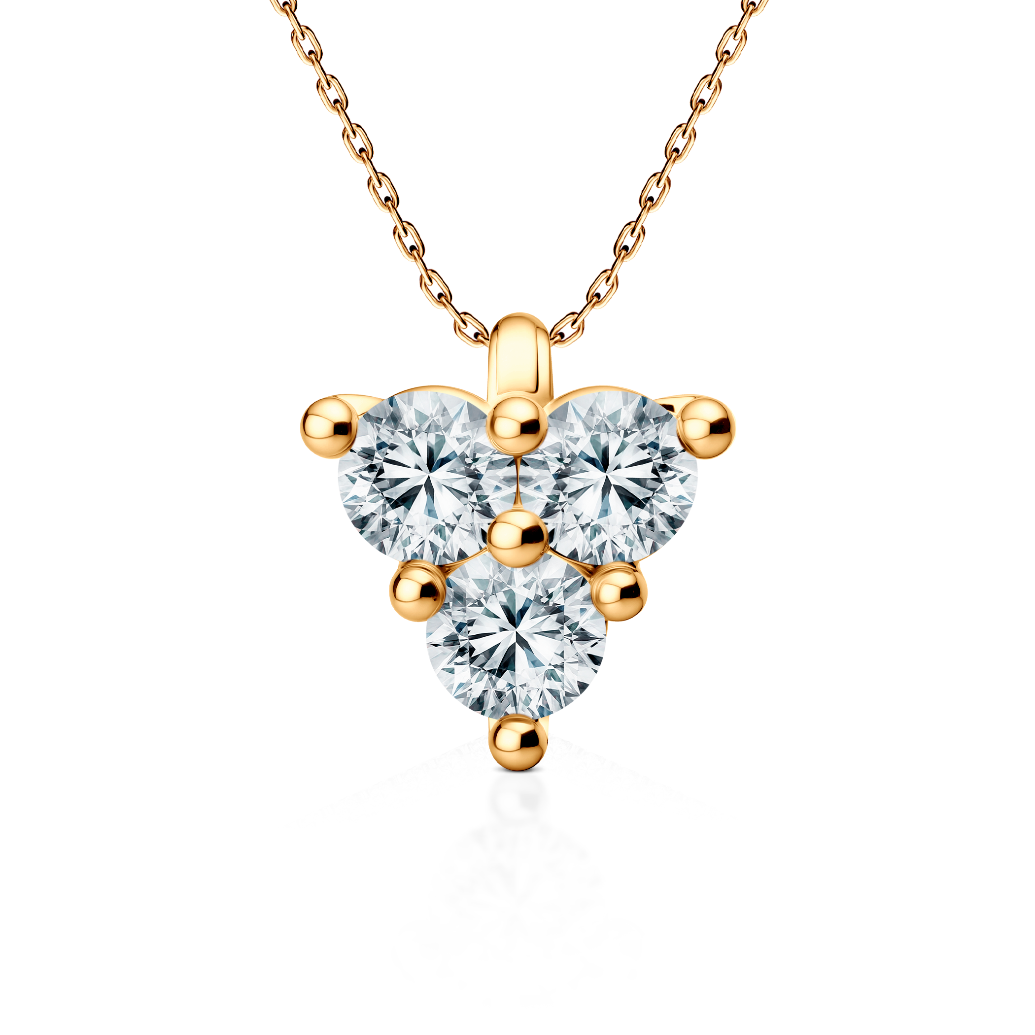Halskette mit weißen Labordiamanten 0,45 ct 585er Gold 45 cm