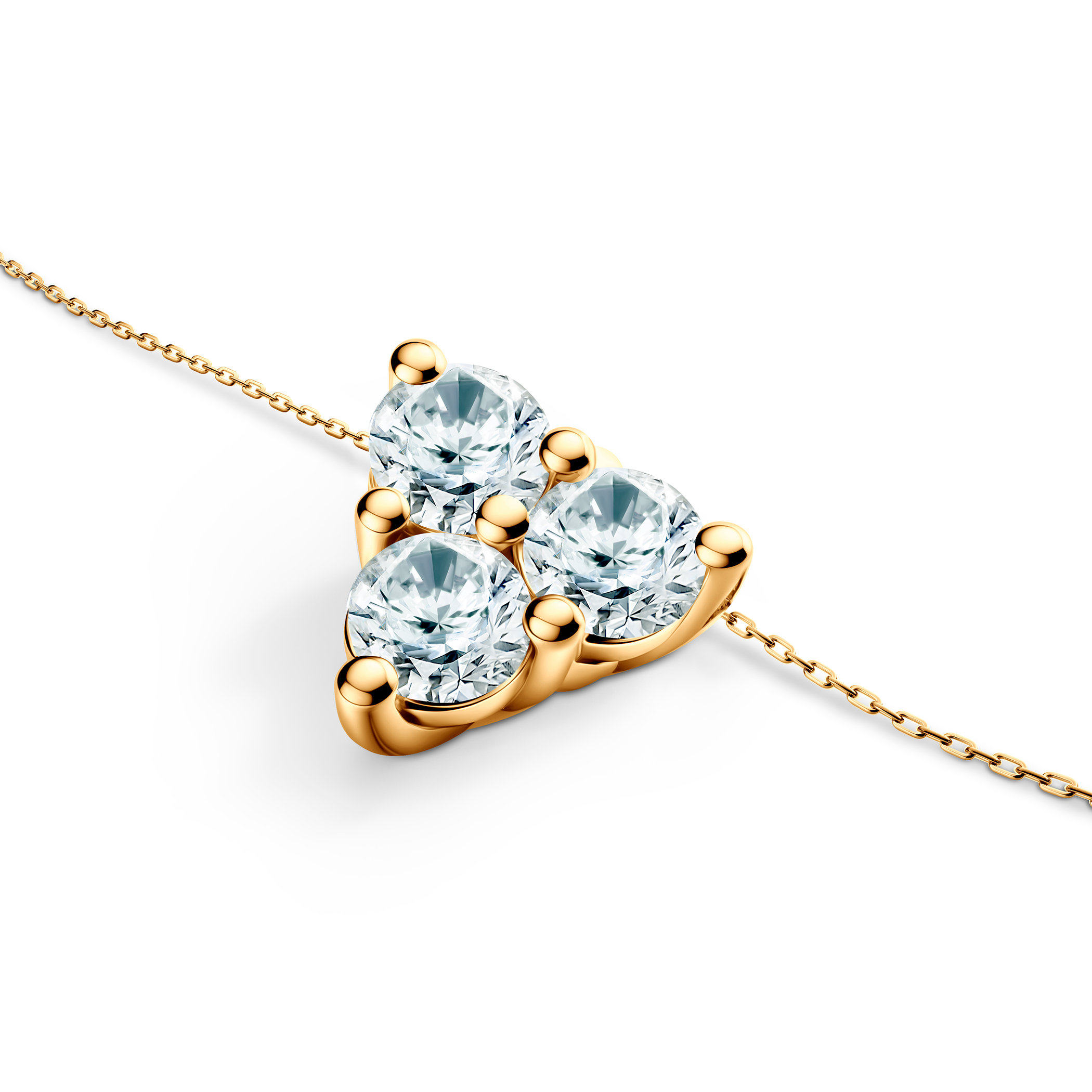 14K gold necklace with 0.45ct lab-grown white diamonds 45 cm - 3