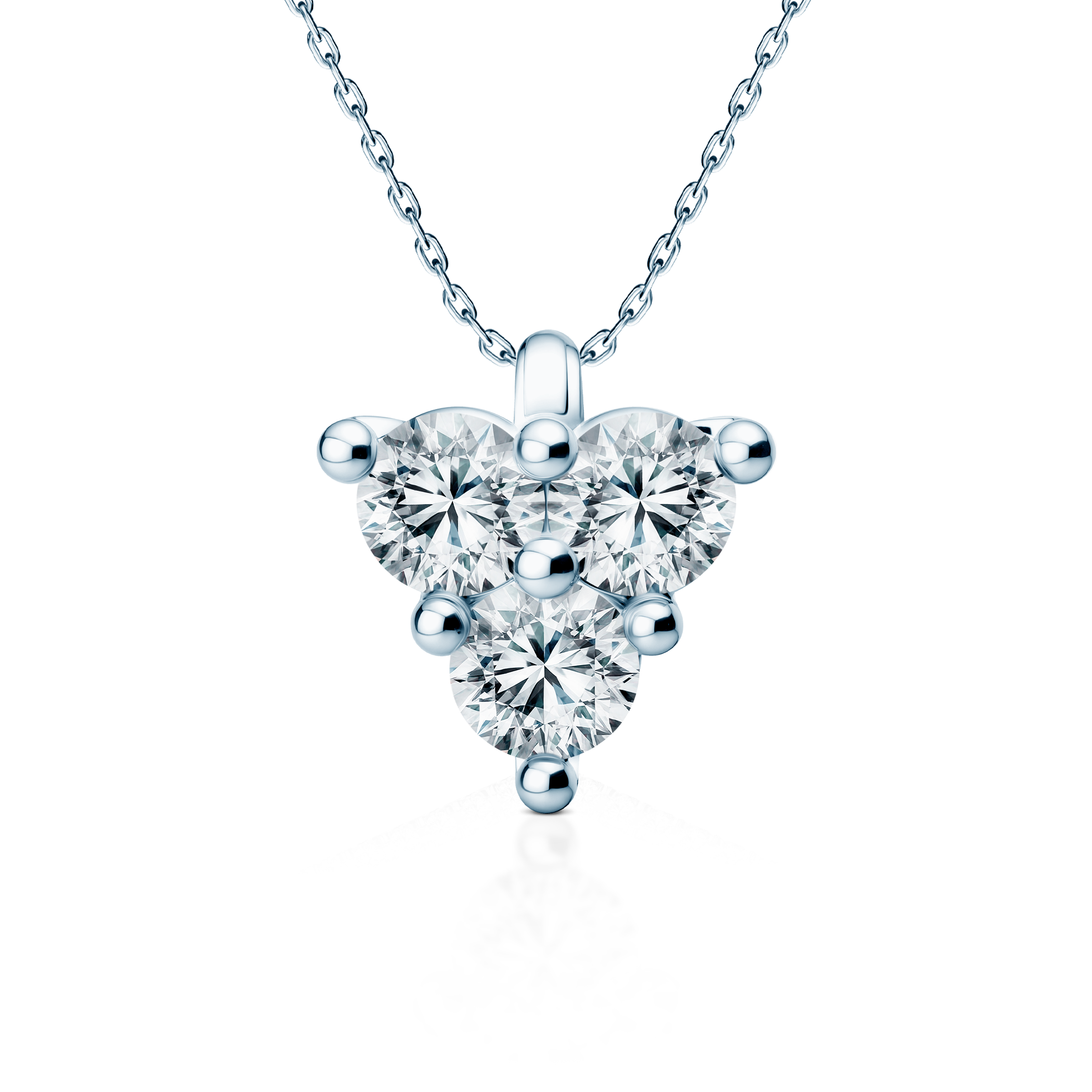 Halskette mit weißen Labordiamanten 0,45 ct 585er Weißgold 45 cm