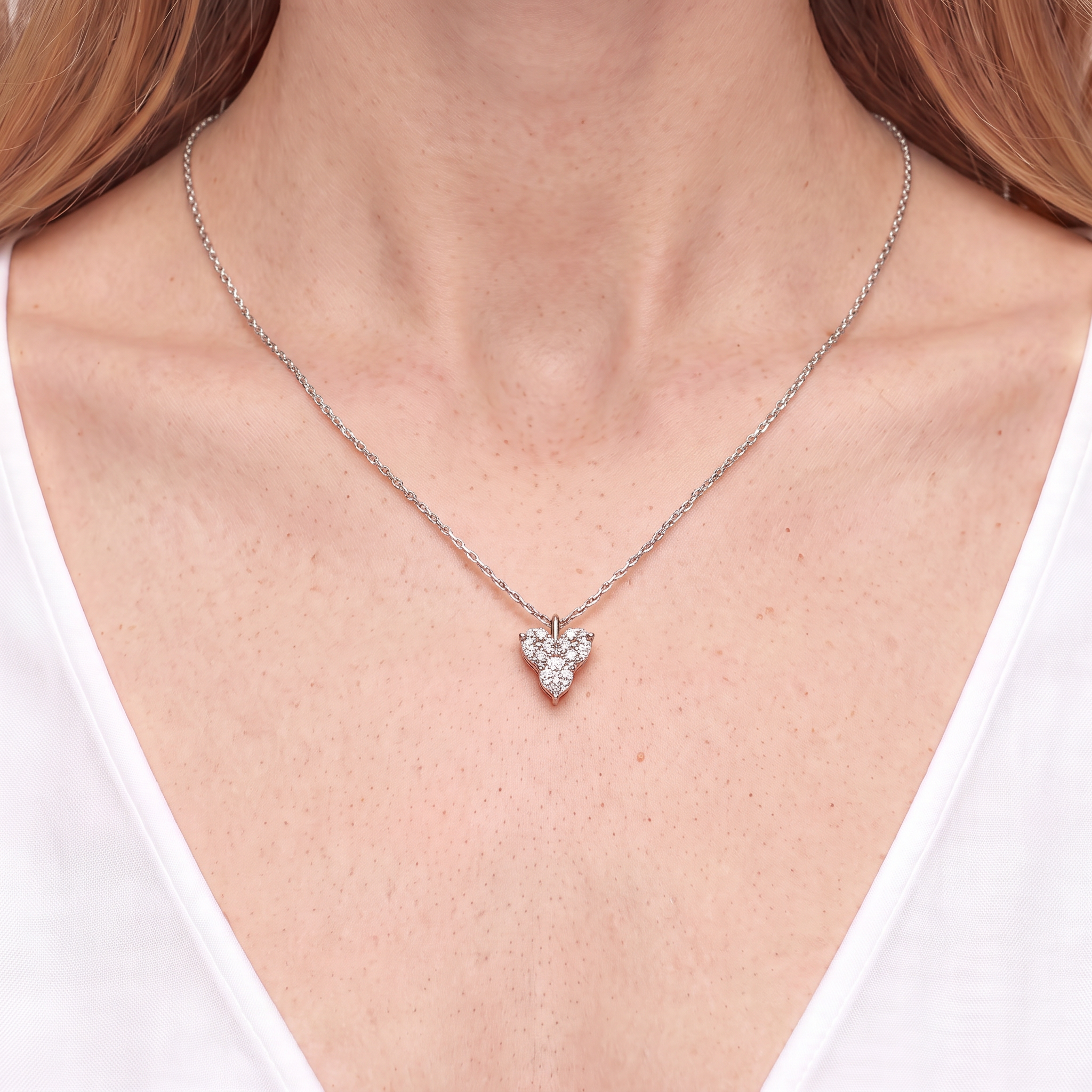 14K white gold necklace with 0.45ct lab-grown white diamonds 45 cm - 5