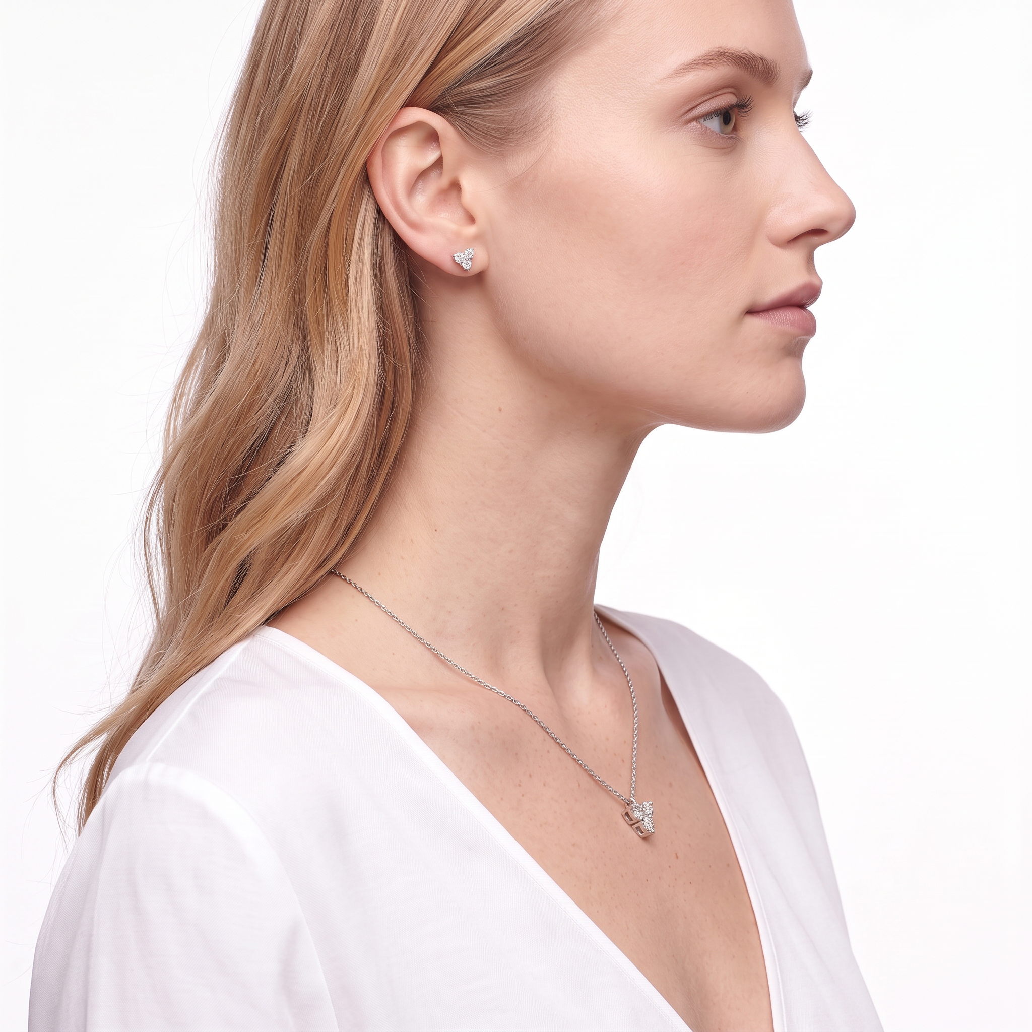 14K white gold necklace with 0.45ct lab-grown white diamonds 45 cm - 6