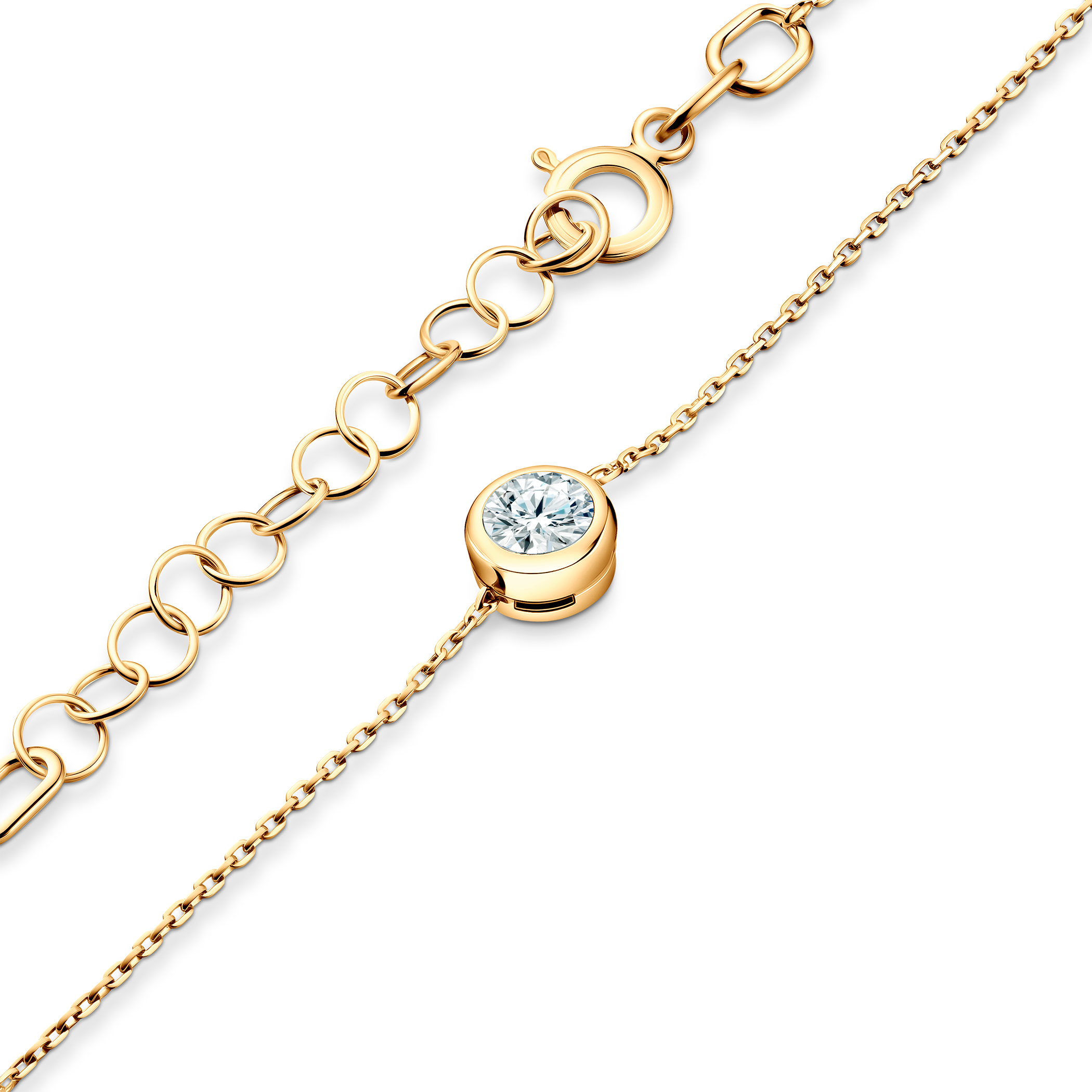 Celebrity bracelet gold 585 with lab-grown white diamond 0.5ct 18+3cm - 4