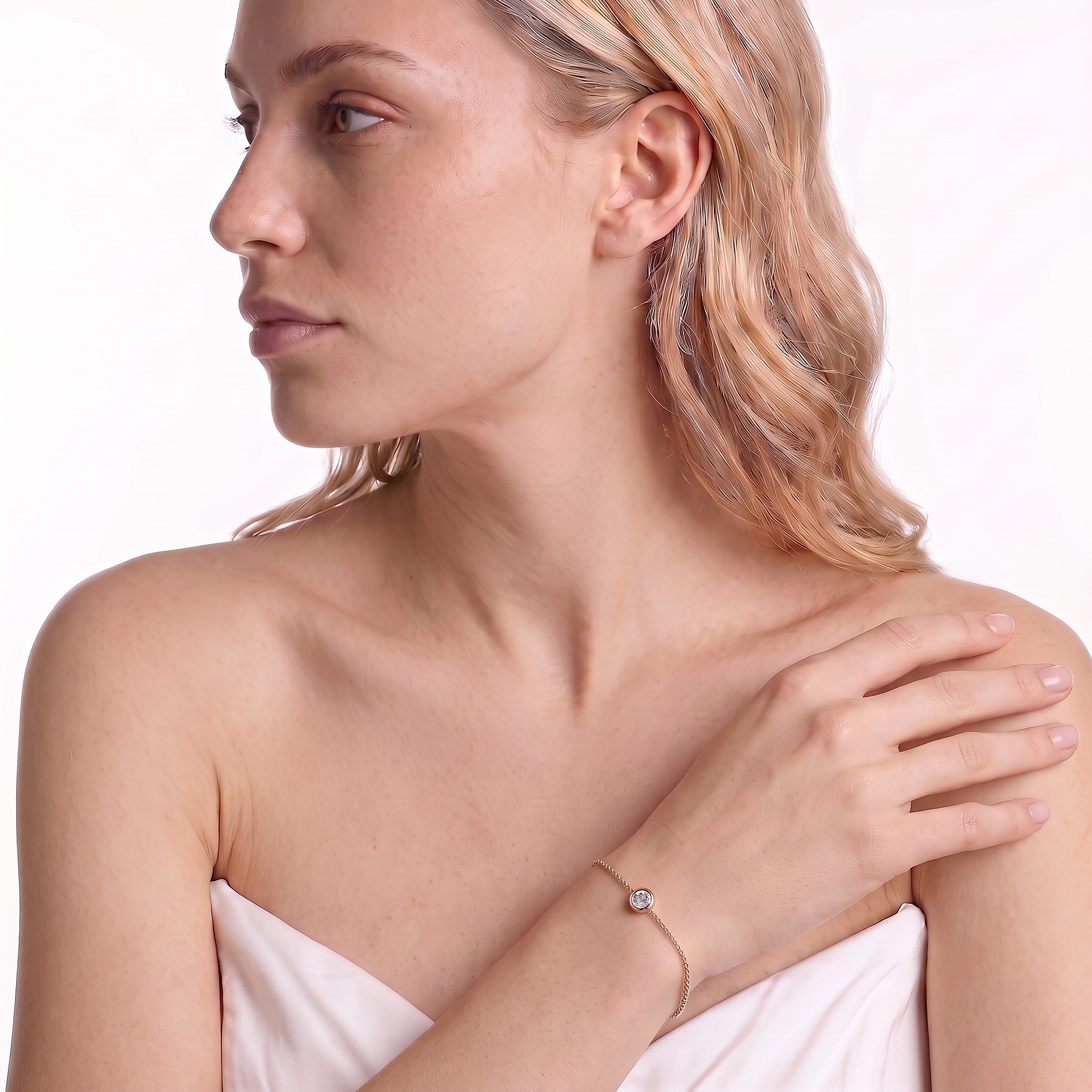 Celebrity bracelet gold 585 with lab-grown white diamond 0.5ct 18+3cm - 3