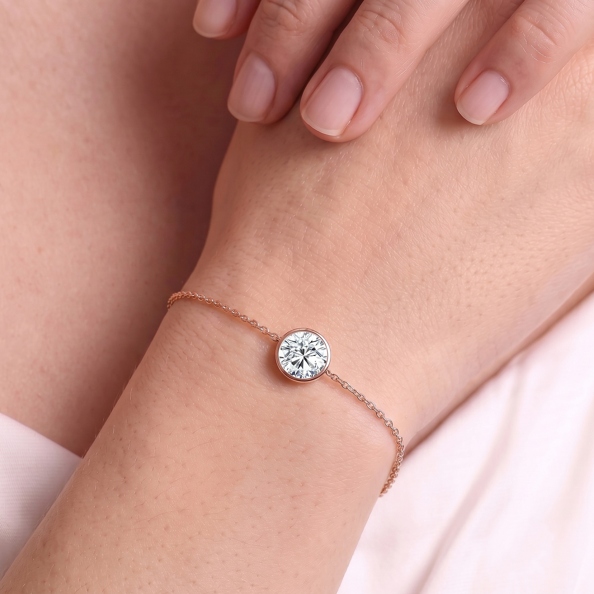 Celebrity bracelet gold 585 with lab-grown white diamond 0.5ct 18+3cm - 5