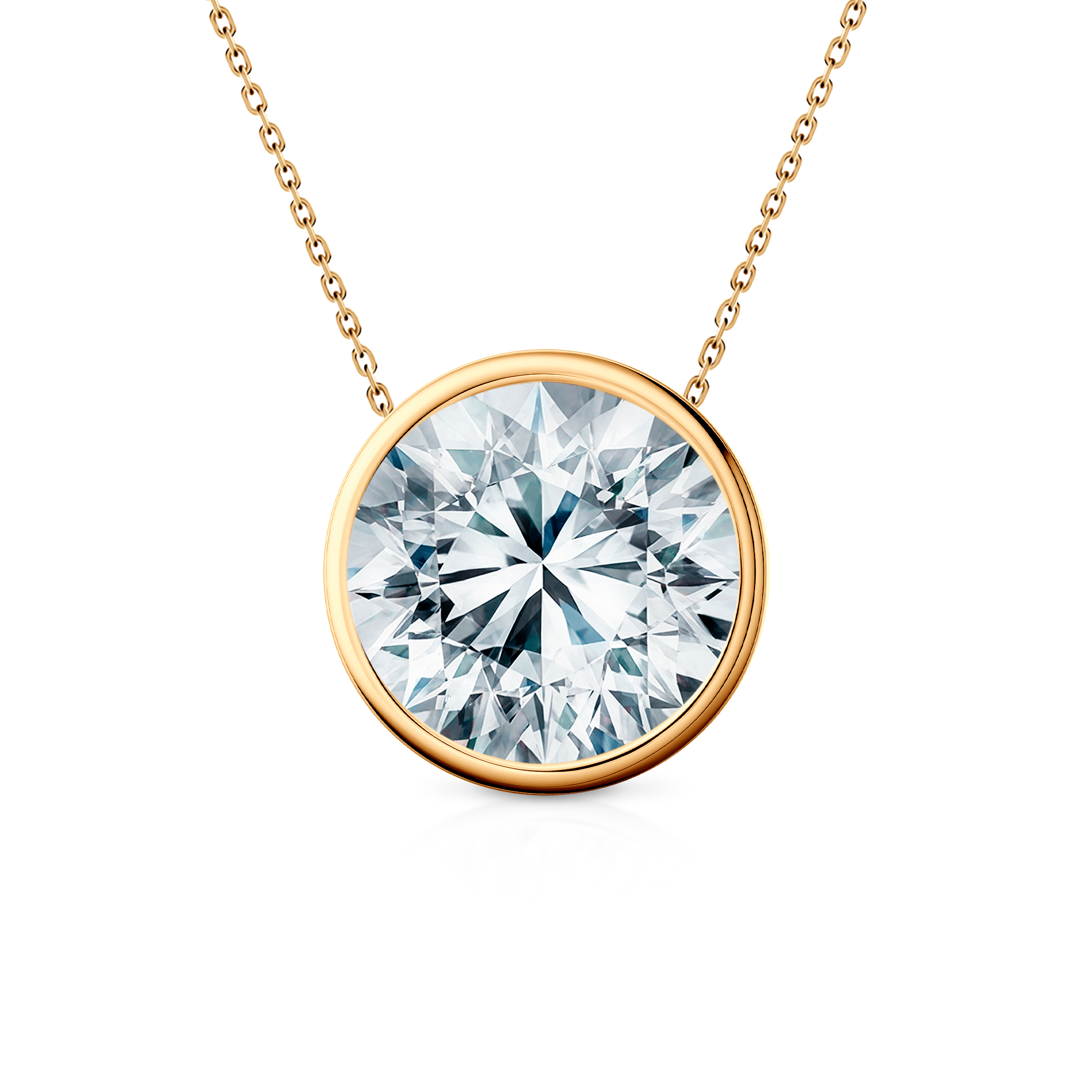 Colier aur 585 diamant alb de laborator 0.5 ct 45 cm