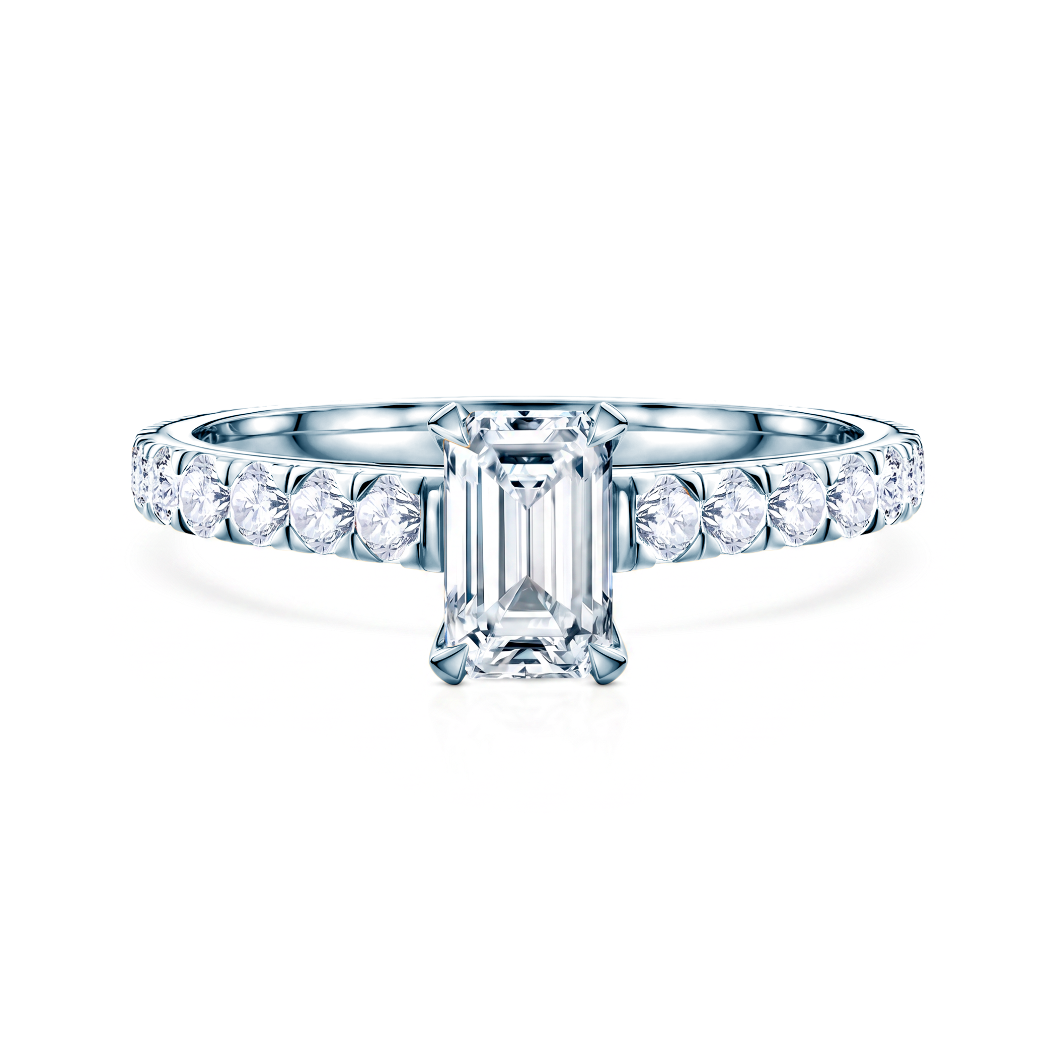 Verlobungsring Share Your Love: Weißgold, Labordiamant, Smaragdschliff