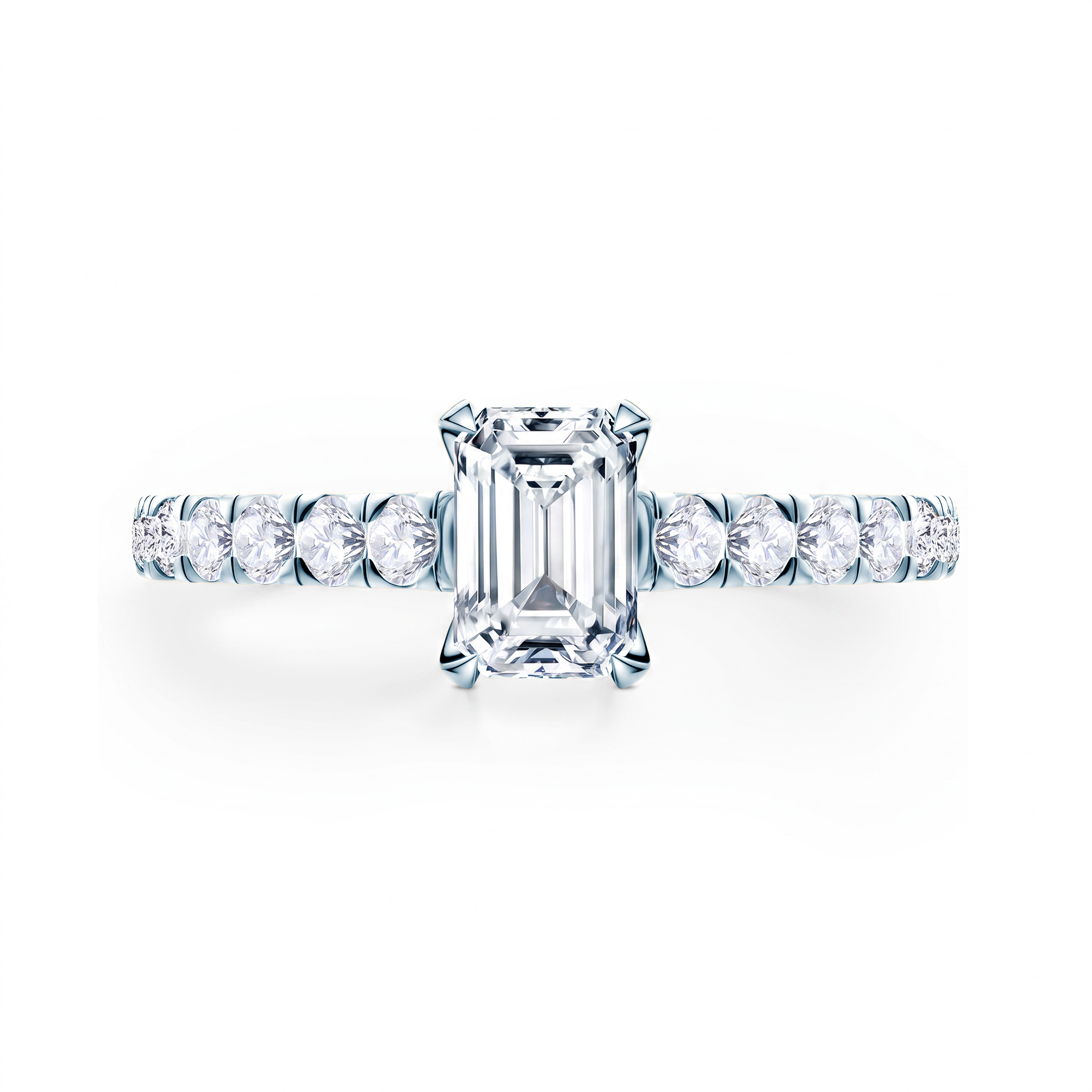 Share Your Love engagement ring: white gold, lab-grown diamond, emerald cut