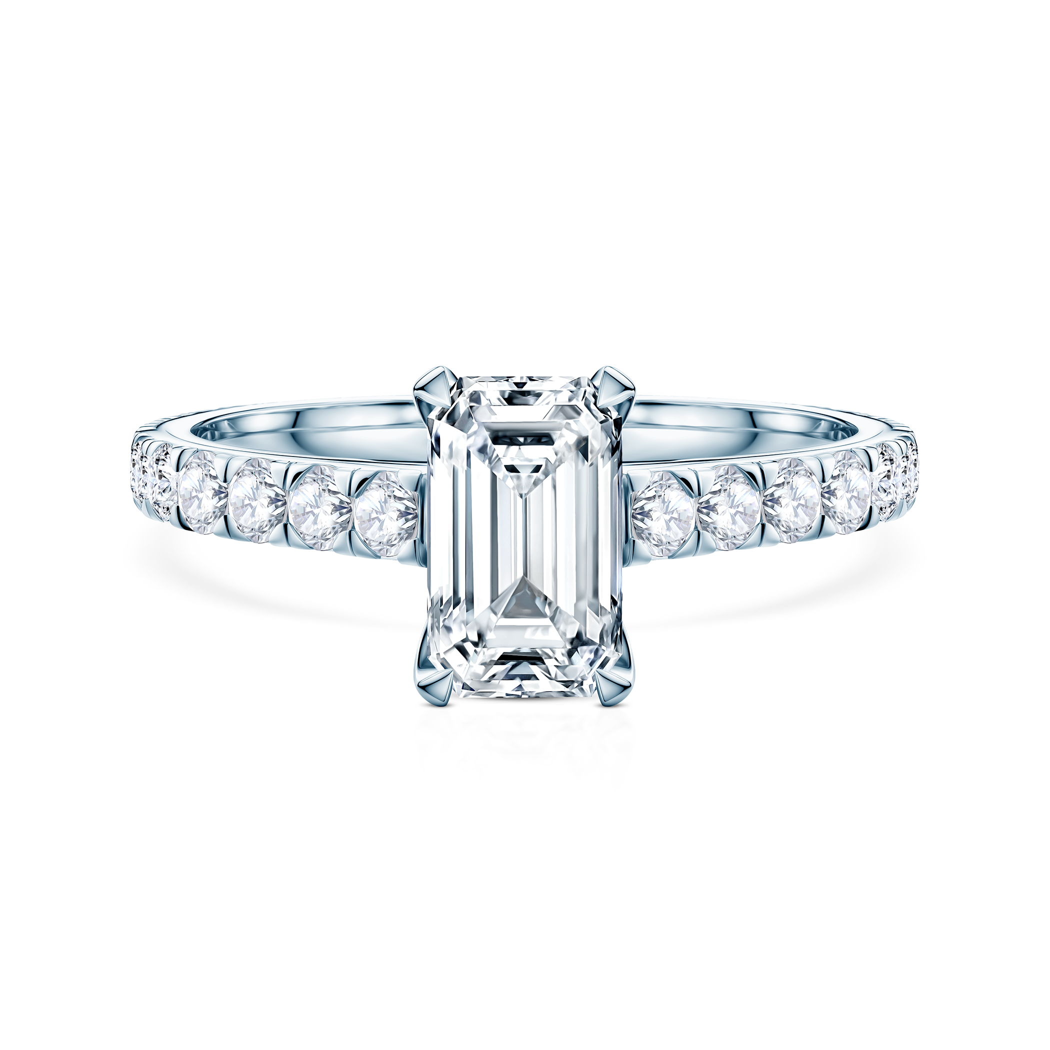 Verlobungsring Share Your Love: Weißgold, Labordiamant, Smaragdschliff