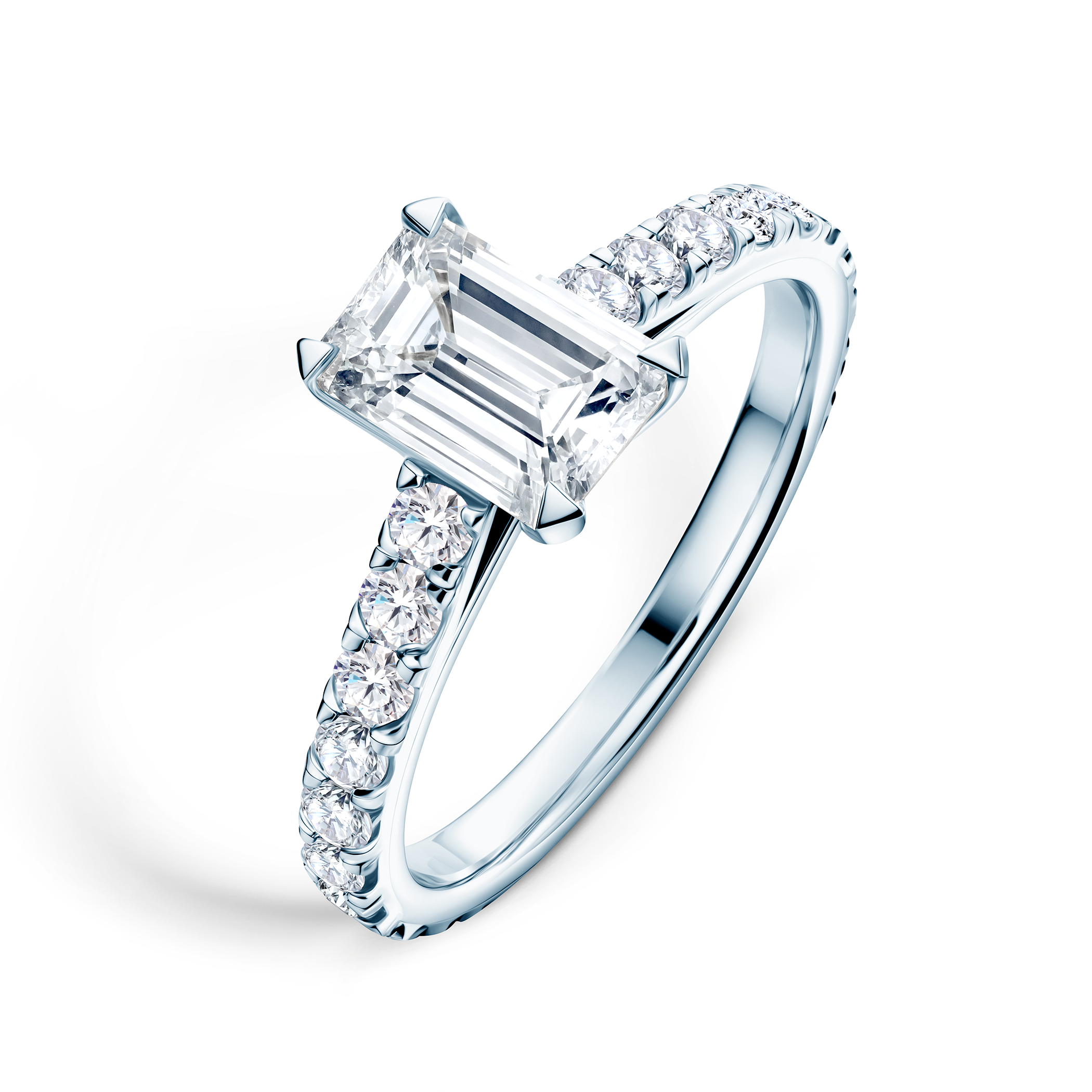 Share Your Love engagement ring: white gold, lab-grown diamond, emerald cut - 4