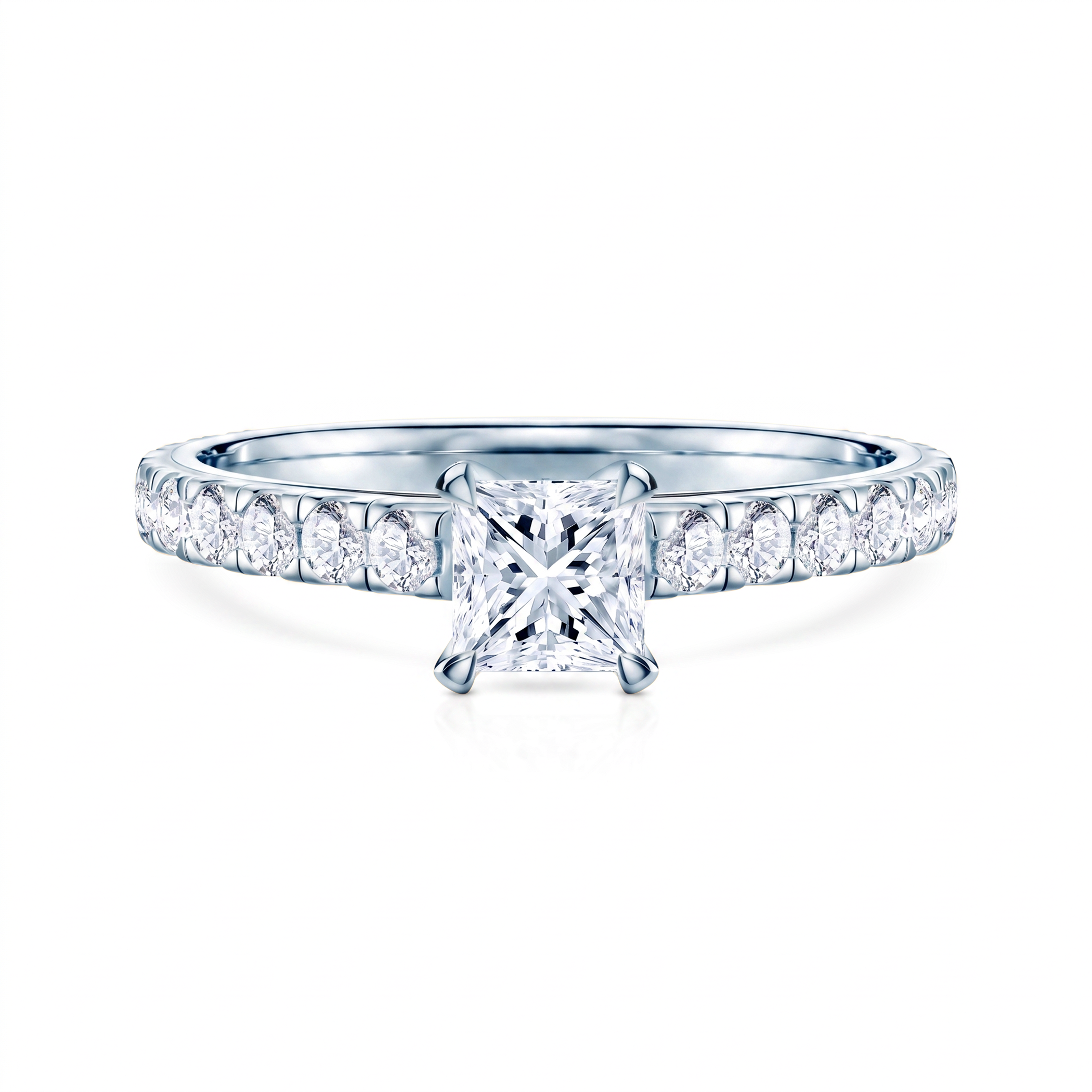 Share Your Love engagement ring: white gold, princess-cut diamond